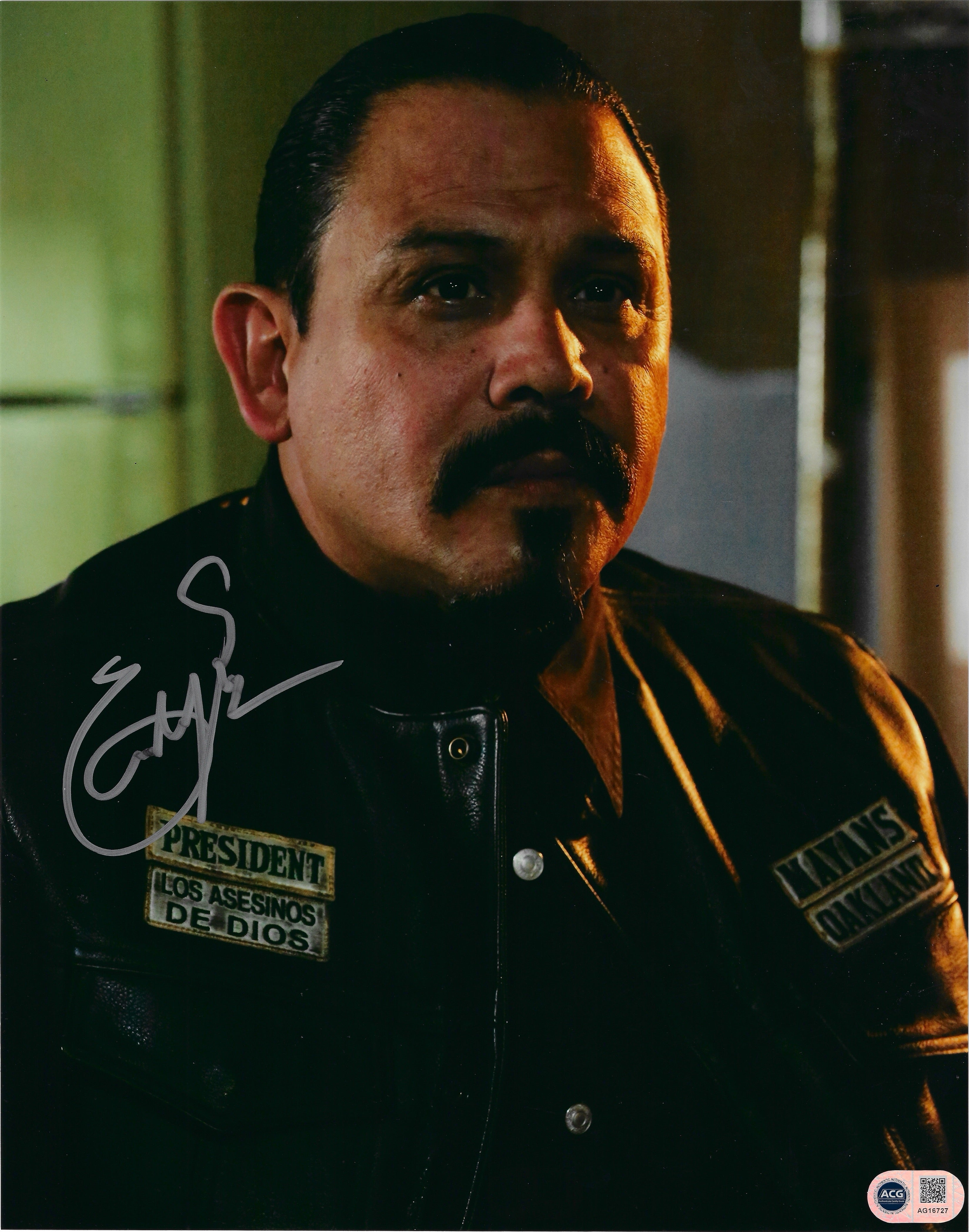 EMILIO RIVERA SIGNED ALVAREZ SONS OF ANARCHY MAYANS 14x11 PHOTO (ACG CERT AG16727)