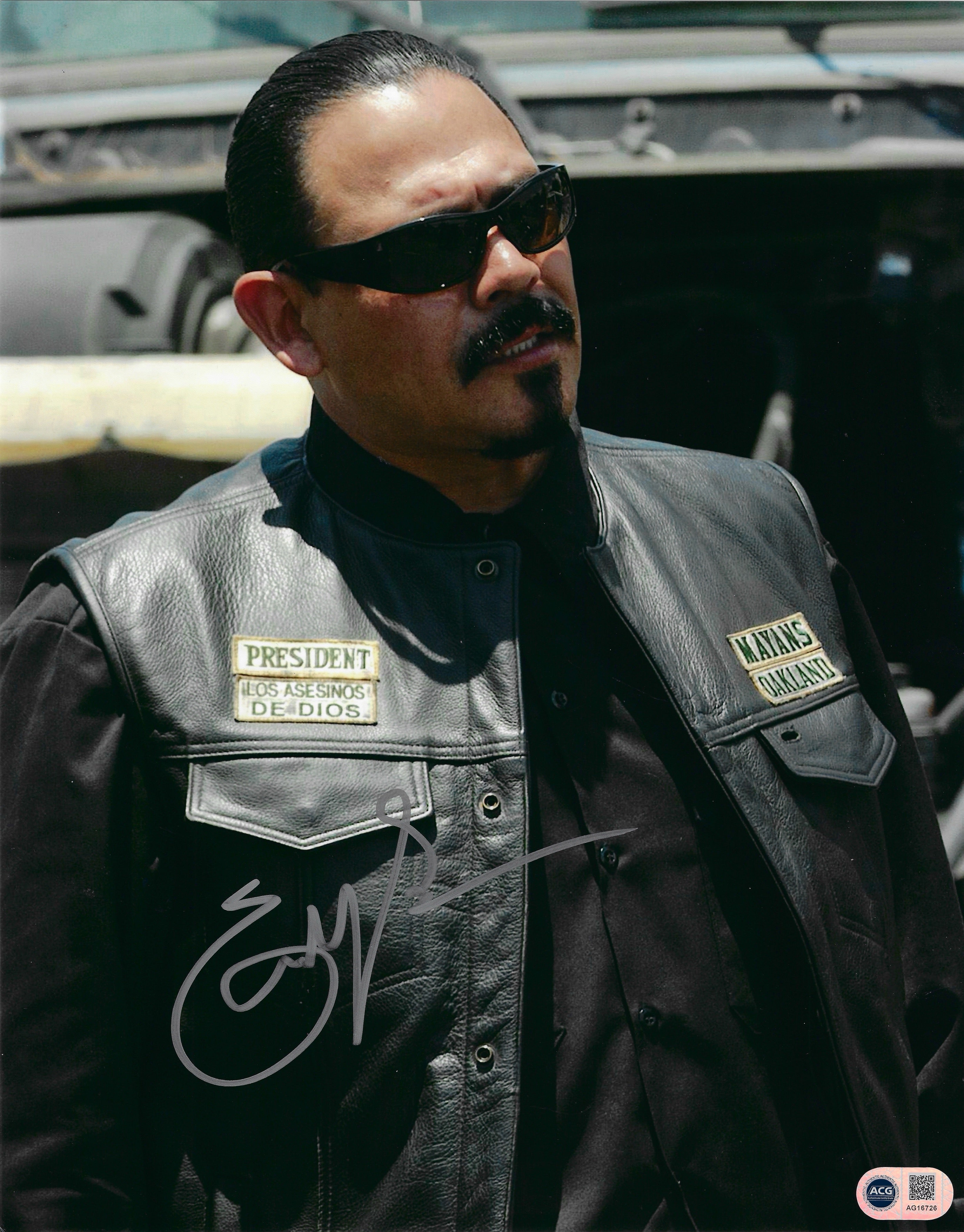 EMILIO RIVERA SIGNED ALVAREZ SONS OF ANARCHY MAYANS 14x11 PHOTO (ACG CERT AG16726)