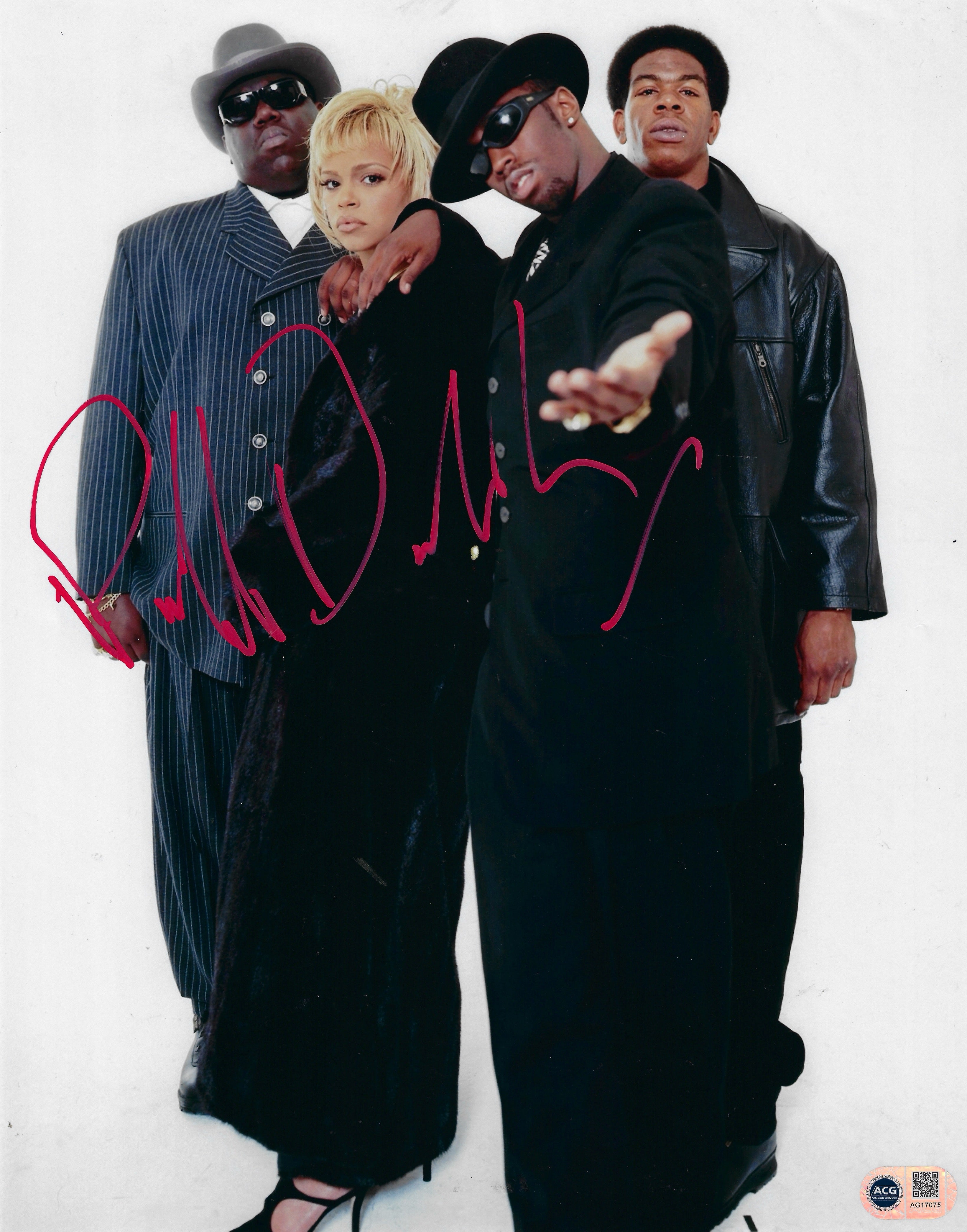 PUFF DADDY SIGNED 14x11 PHOTO BAD BOY NOTORIOUS BIG (ACG CERT AG17075)