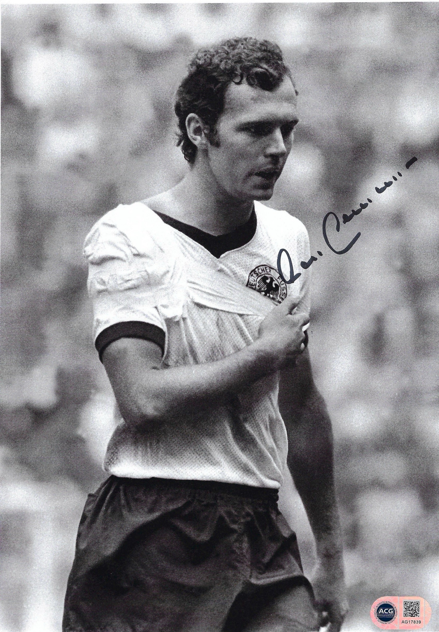 FRANZ BECKENBAUER SIGNED 12X8 FOOTBALL LEGEND PHOTO (ACG CERT AG17839)