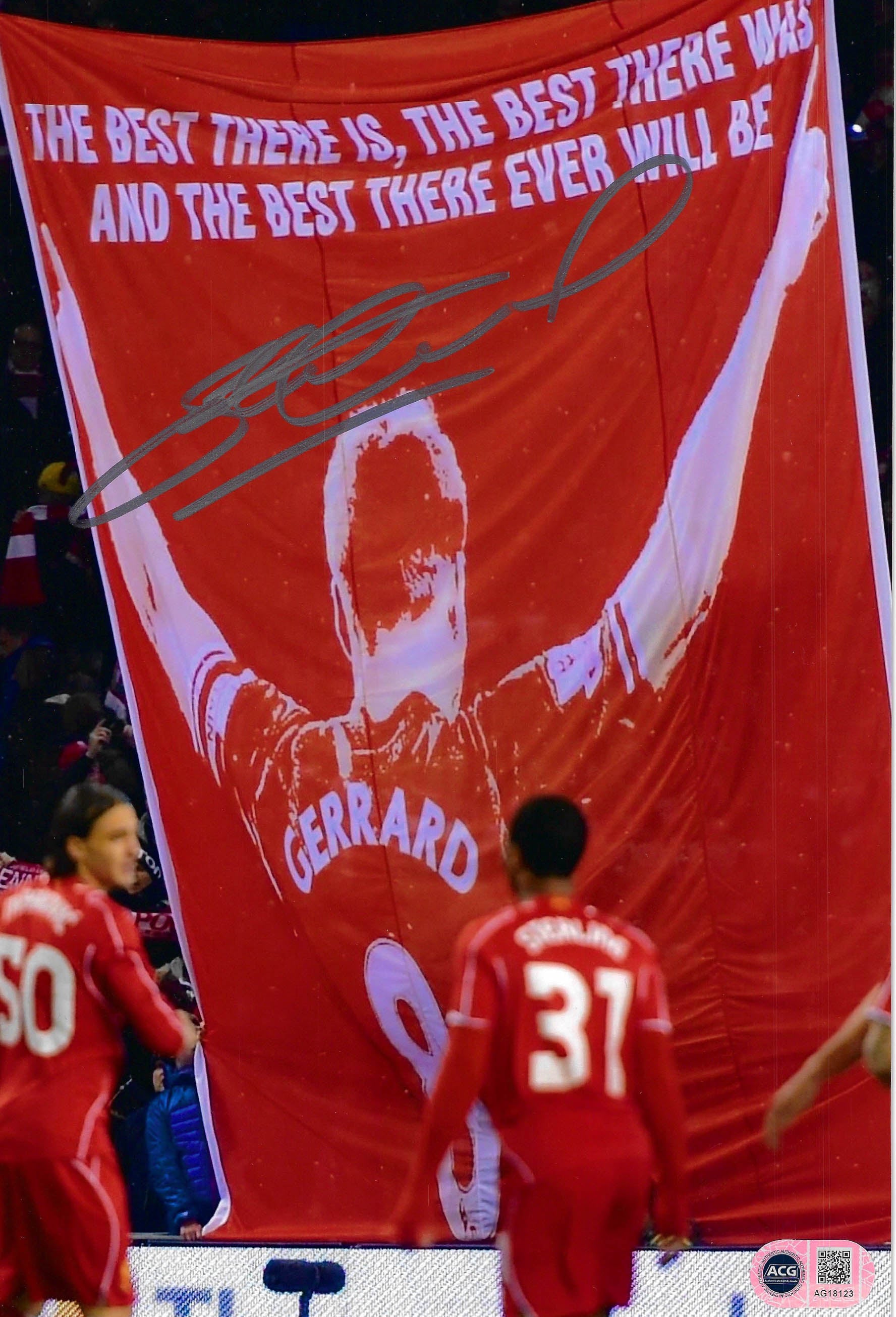 STEVEN GERRARD SIGNED LIVERPOOL FC LEGEND 12x8 PHOTO (ACG CERT AG18123)