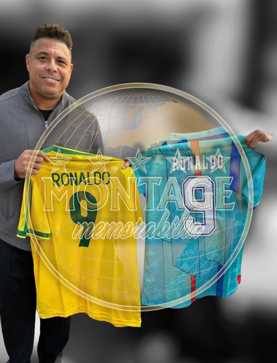 RONALDO NAZARIO SIGNED & FRAMED BRAZIL 1998 HOME SHIRT (ACG CERT)