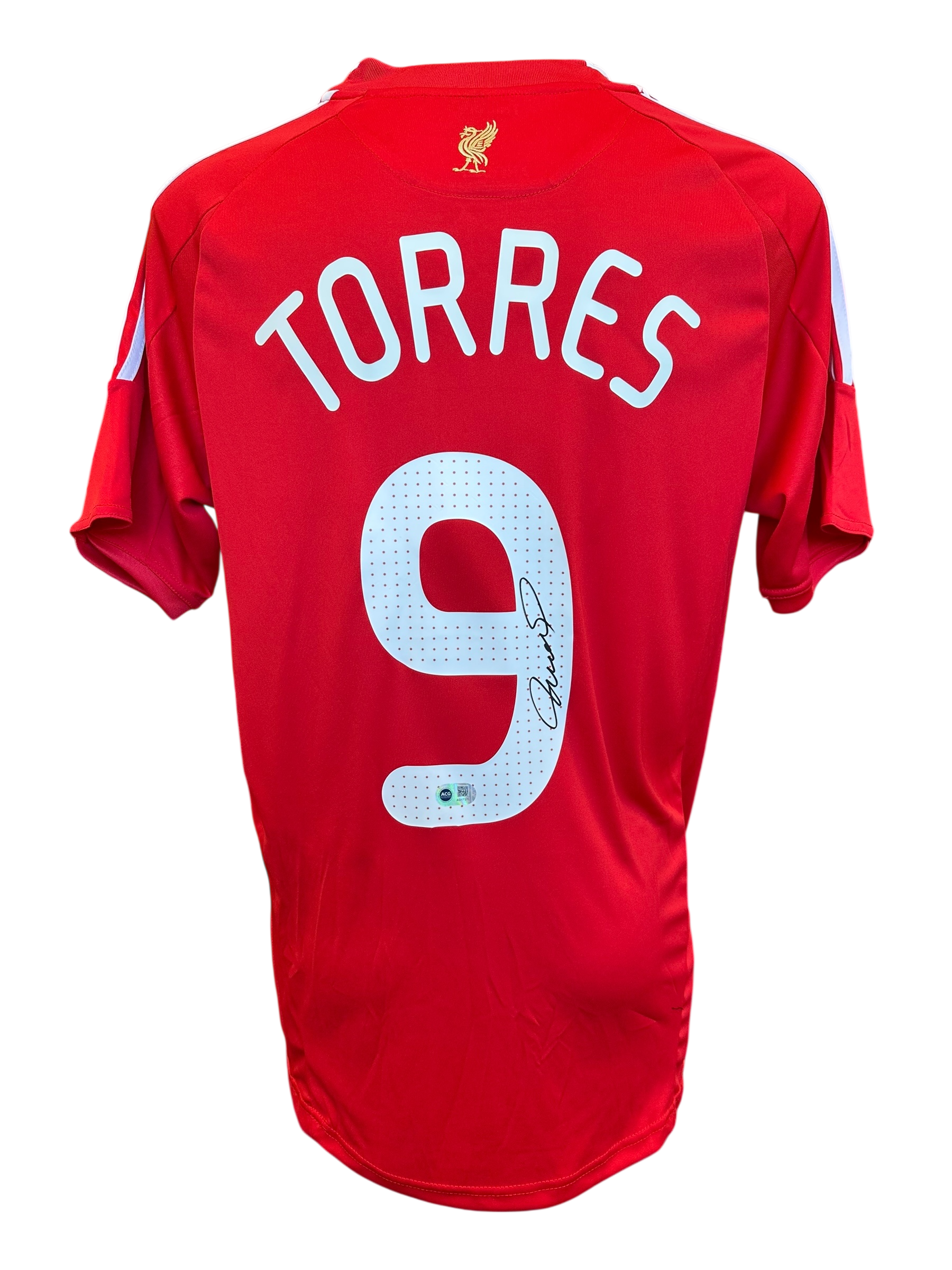 FERNANDO TORRES SIGNED LIVERPOOL FC UCL 2008/10 HOME SHIRT (ACG CERT AG17271)