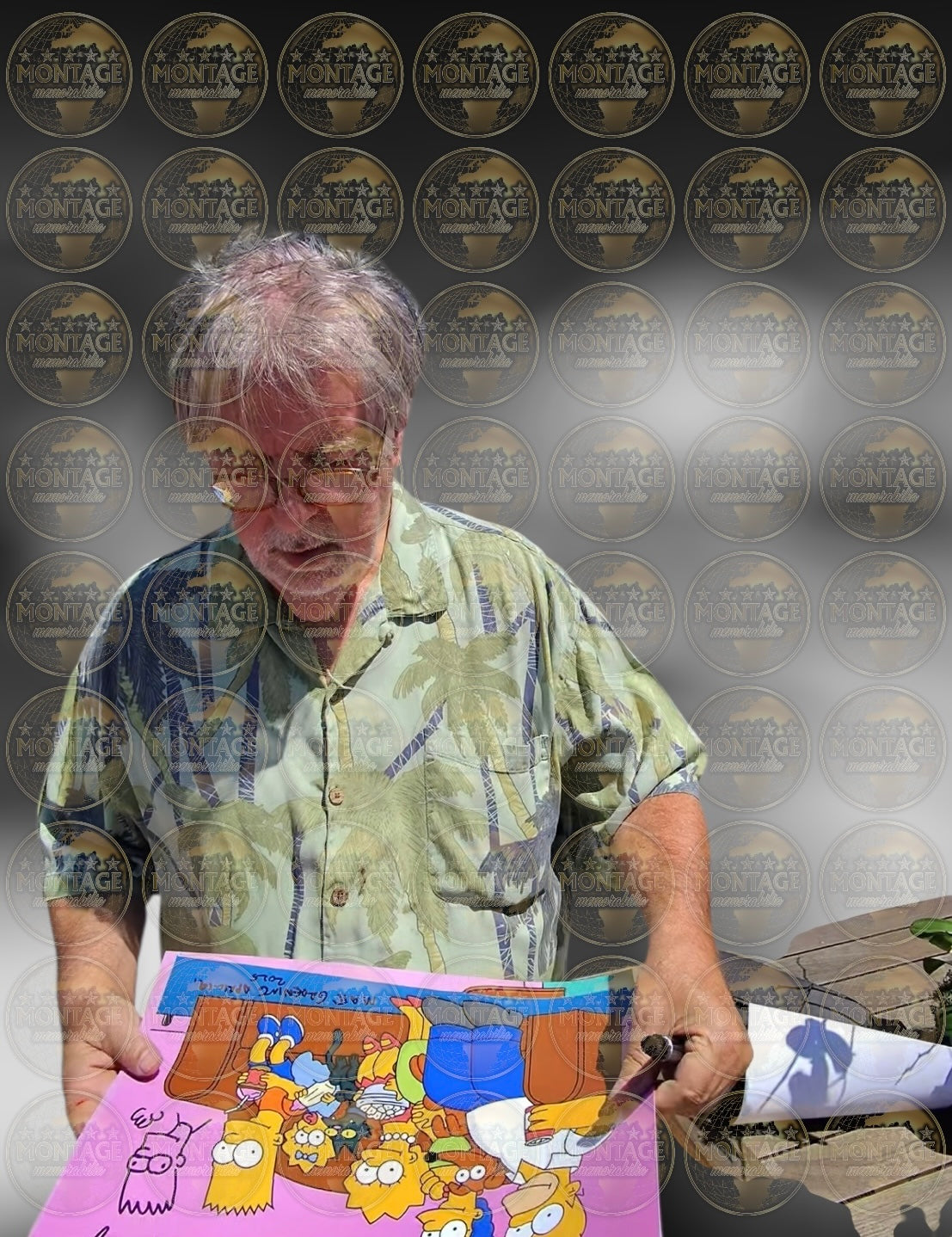 MATT GROENING SIGNED THE SIMPSONS 16x12 PHOTO (ACG CERT AG16602)