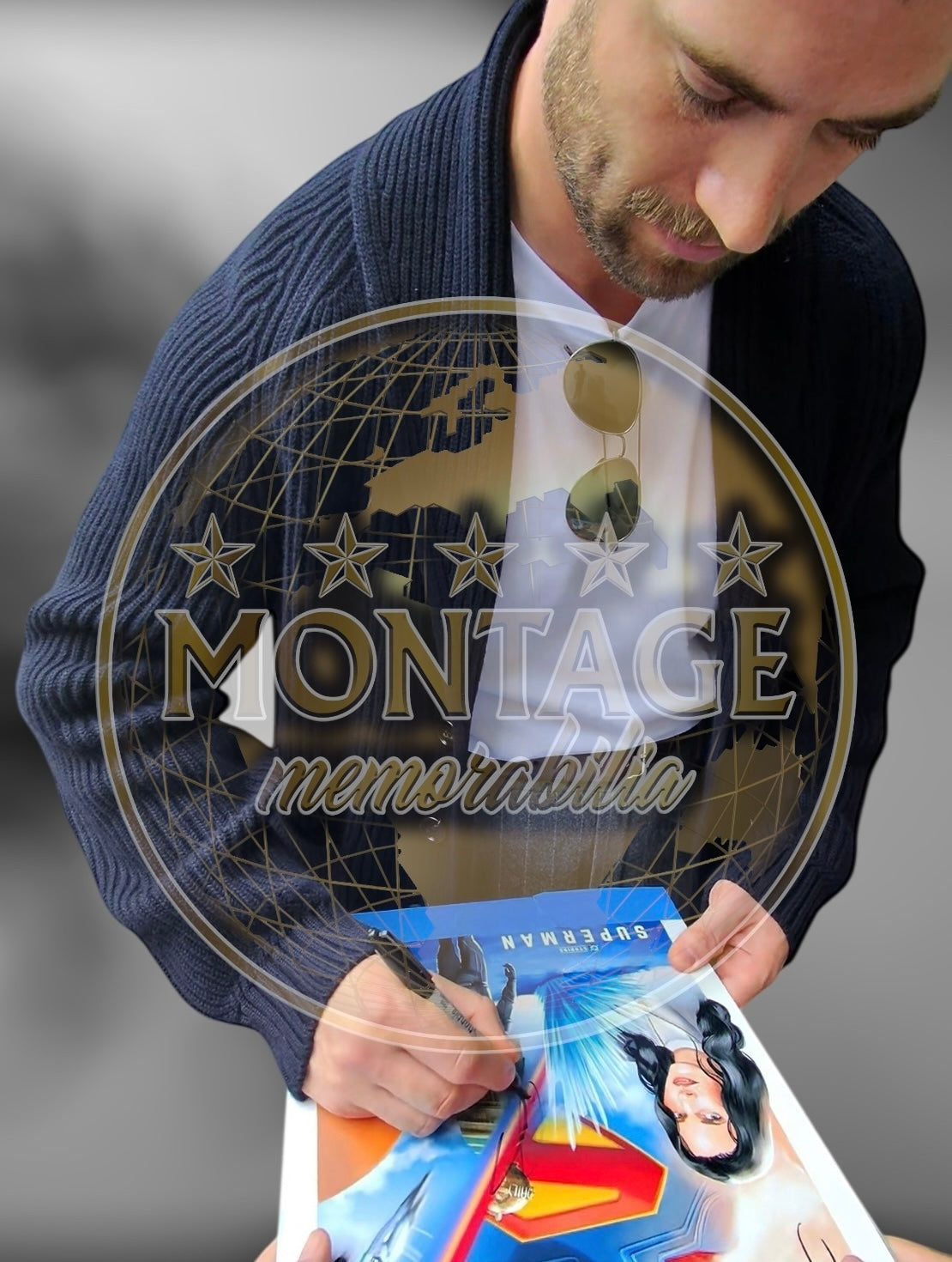 DAVID CORENSWET, NICHOLAS HOULT, RACHEL BROSNAHAN SIGNED SUPERMAN 16x12 PHOTO (ACG CERT AG16756)