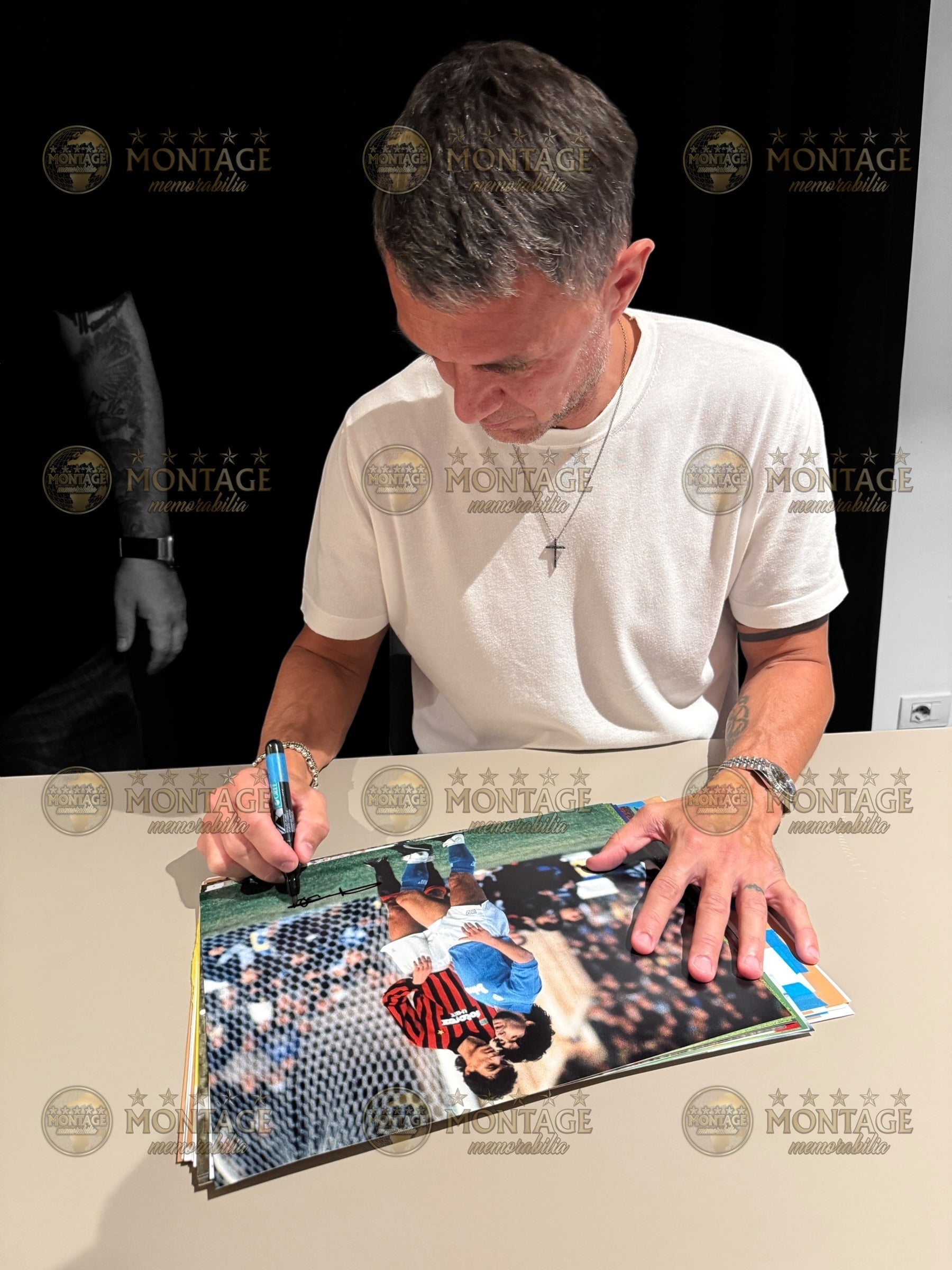 PAOLO MALDINI SIGNED AC MILAN ITALY LEGEND 14x11 PHOTO (ACG CERT AG17418)