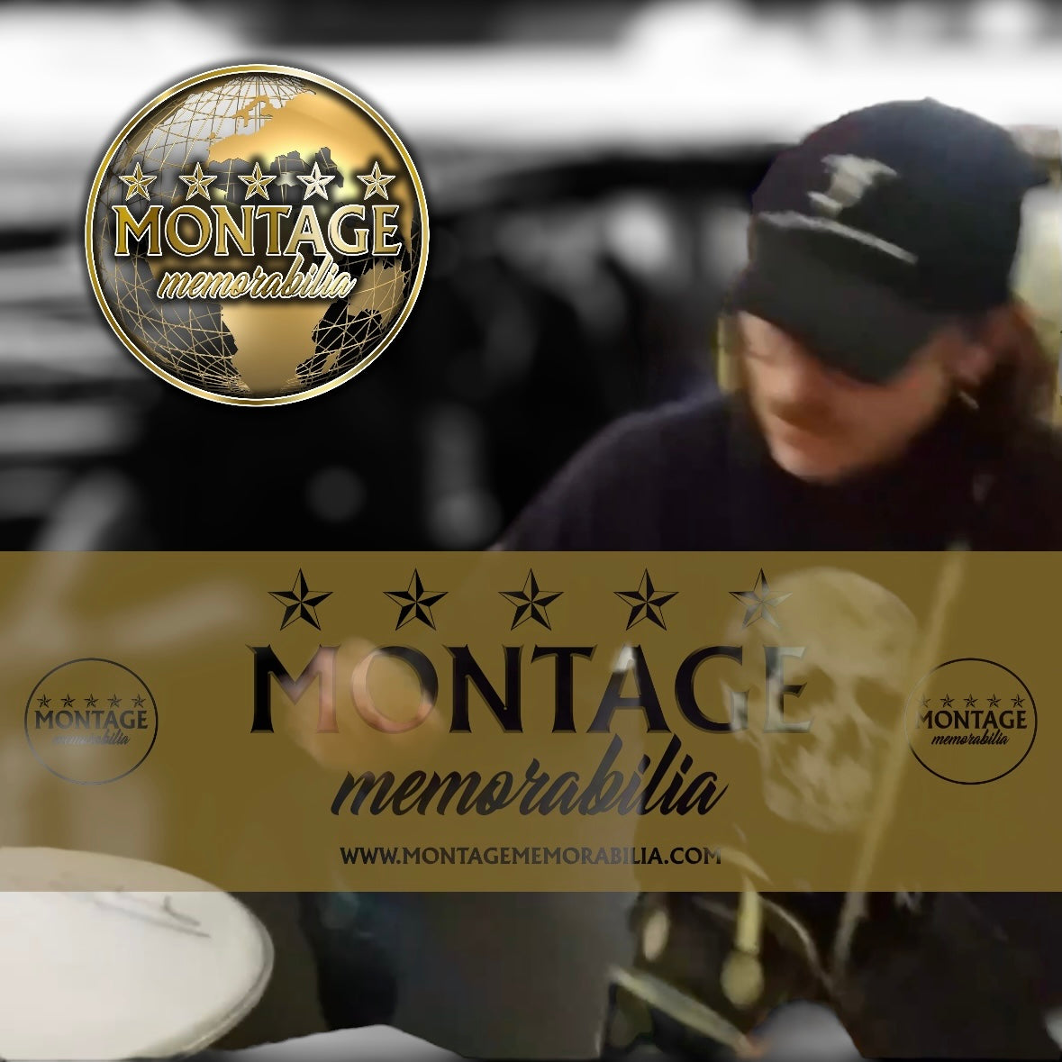 KINGS OF LEON BAND SIGNED 12" DRUMSKIN (ACOA RACC COA)