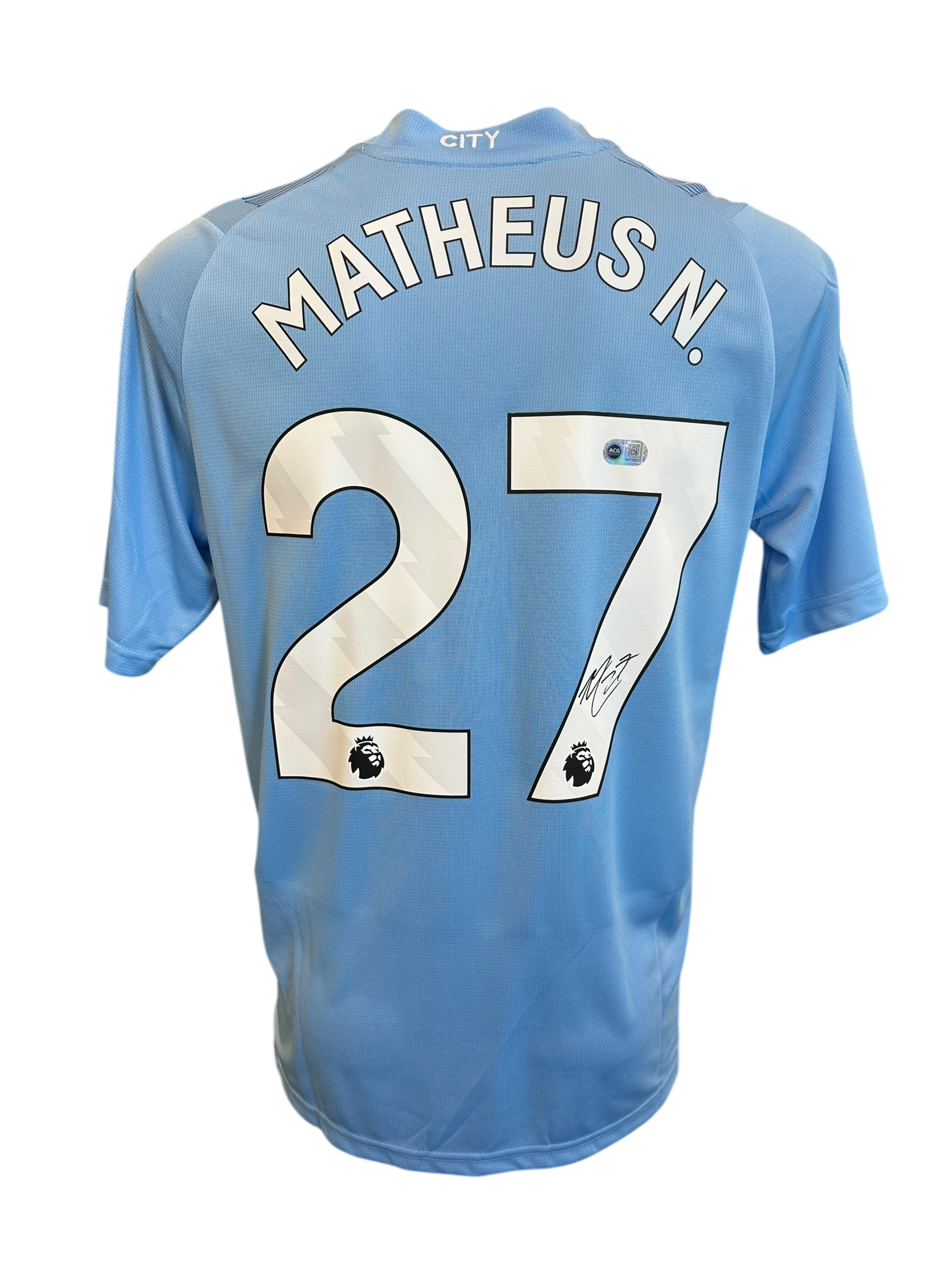MATHEUS NUNES SIGNED 2023/24 MANCHESTER CITY HOME SHIRT (ACG CERT AG17213)