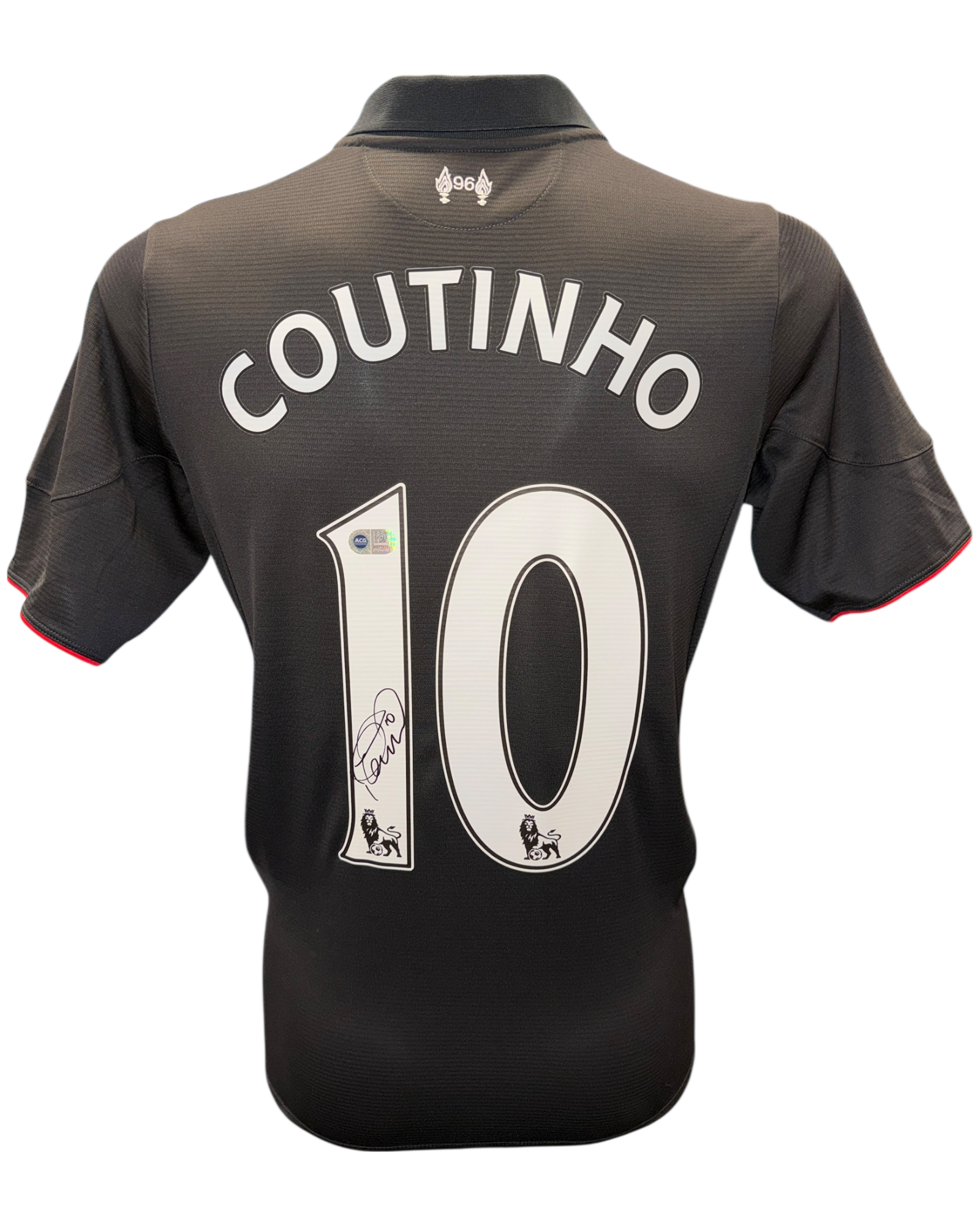 PHILIPPE COUTINHO SIGNED 2015/16 LIVERPOOL FC THIRD SHIRT (ACG CERT AG17438)
