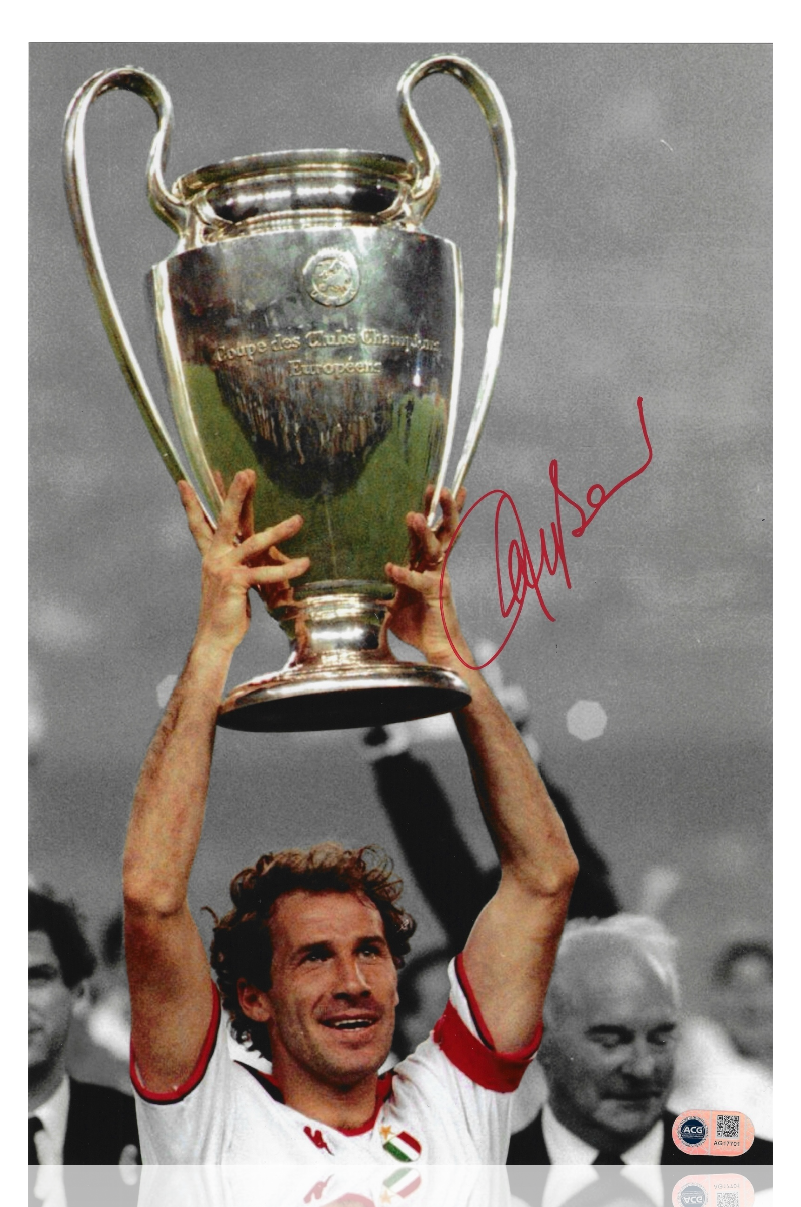 FRANCO BARESI SIGNED AC MILAN LEGEND 15X10 PHOTOGRAPH (ACG CERT AG17701)