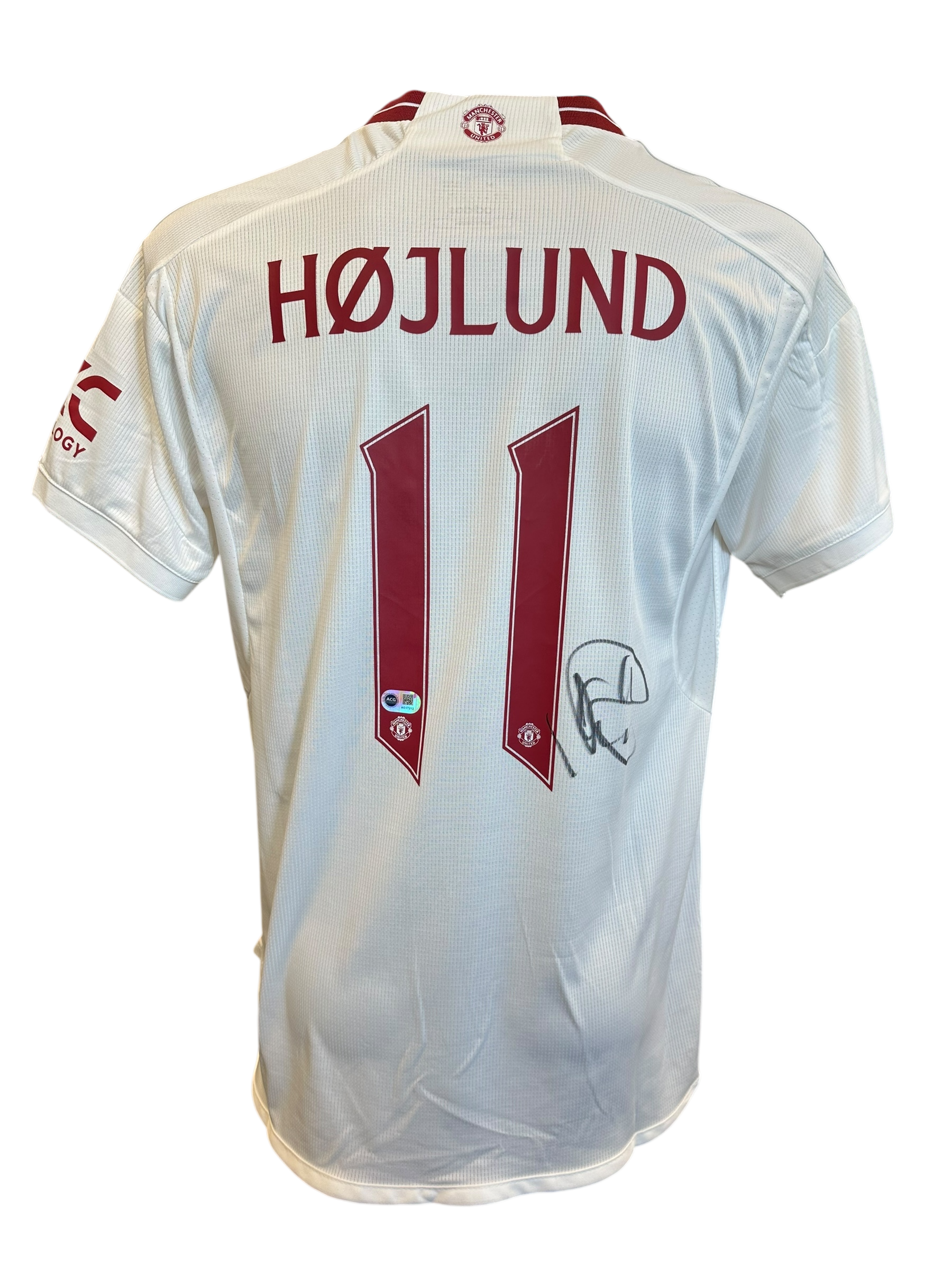 RASMUS HOJLUND SIGNED 2023/24 MANCHESTER UTD AWAY SHIRT (ACG CERT AG17212)