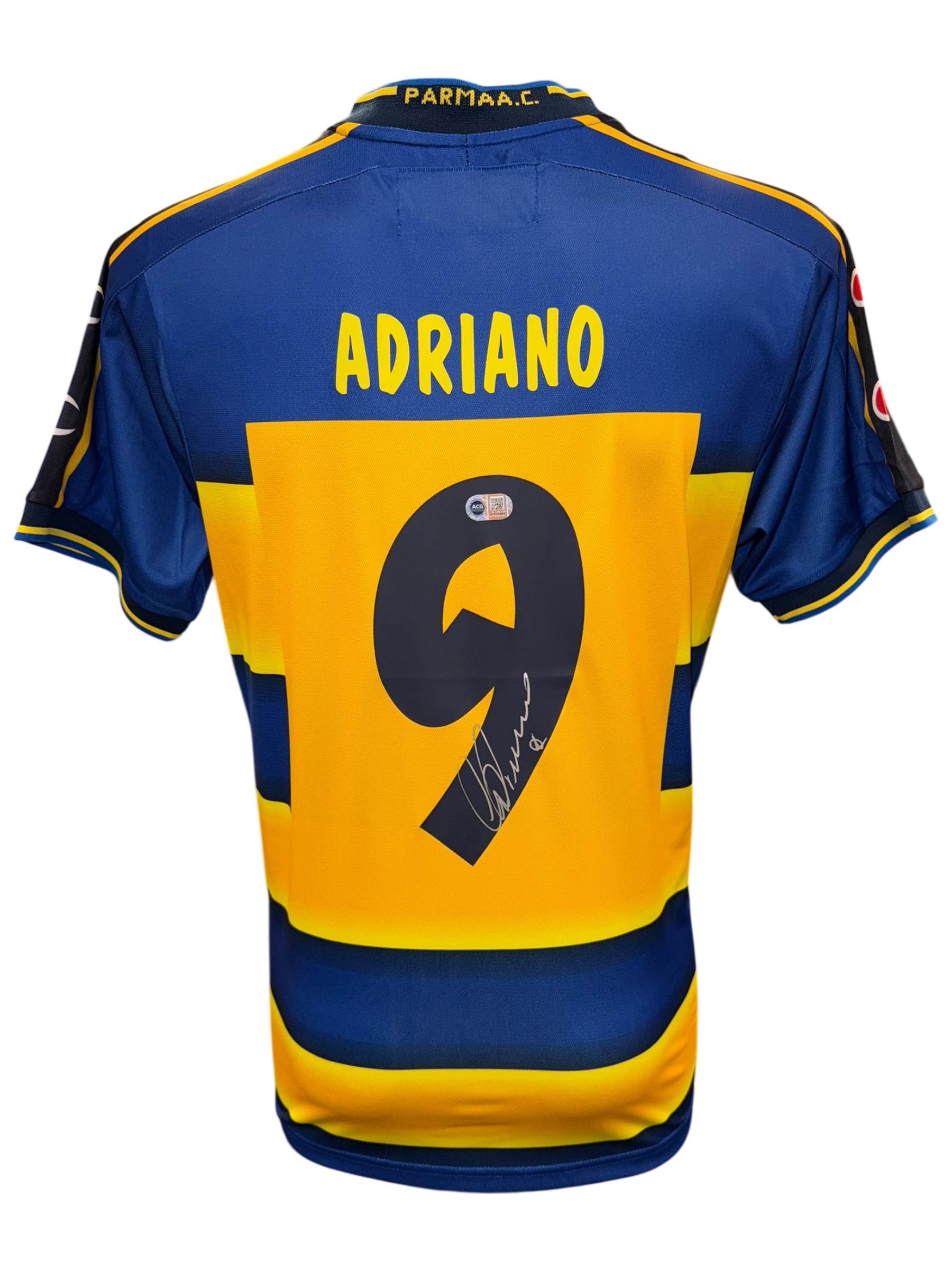 ADRIANO SIGNED PARMA CALCIO 2002/03 HOME SHIRT (ACG CERT AG17329)
