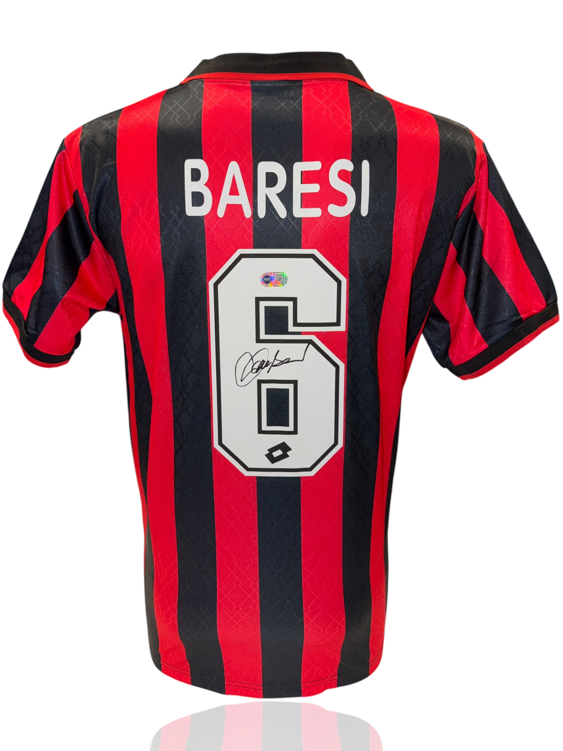 FRANCO BARESI SIGNED AC MILAN 1995/96 HOME SHIRT (ACG CERT AG17693)