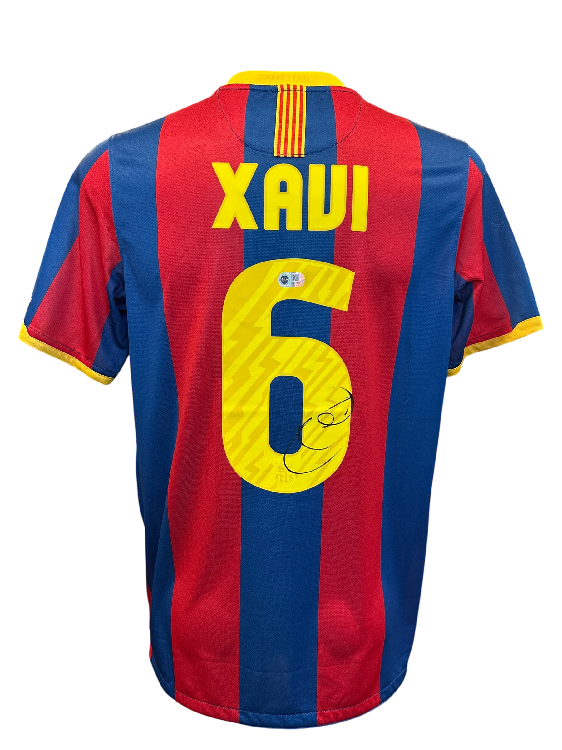 XAVI HERNANDEZ SIGNED FC BARCELONA 2010/11 UCL HOME SHIRT (ACG CERT AG17259)