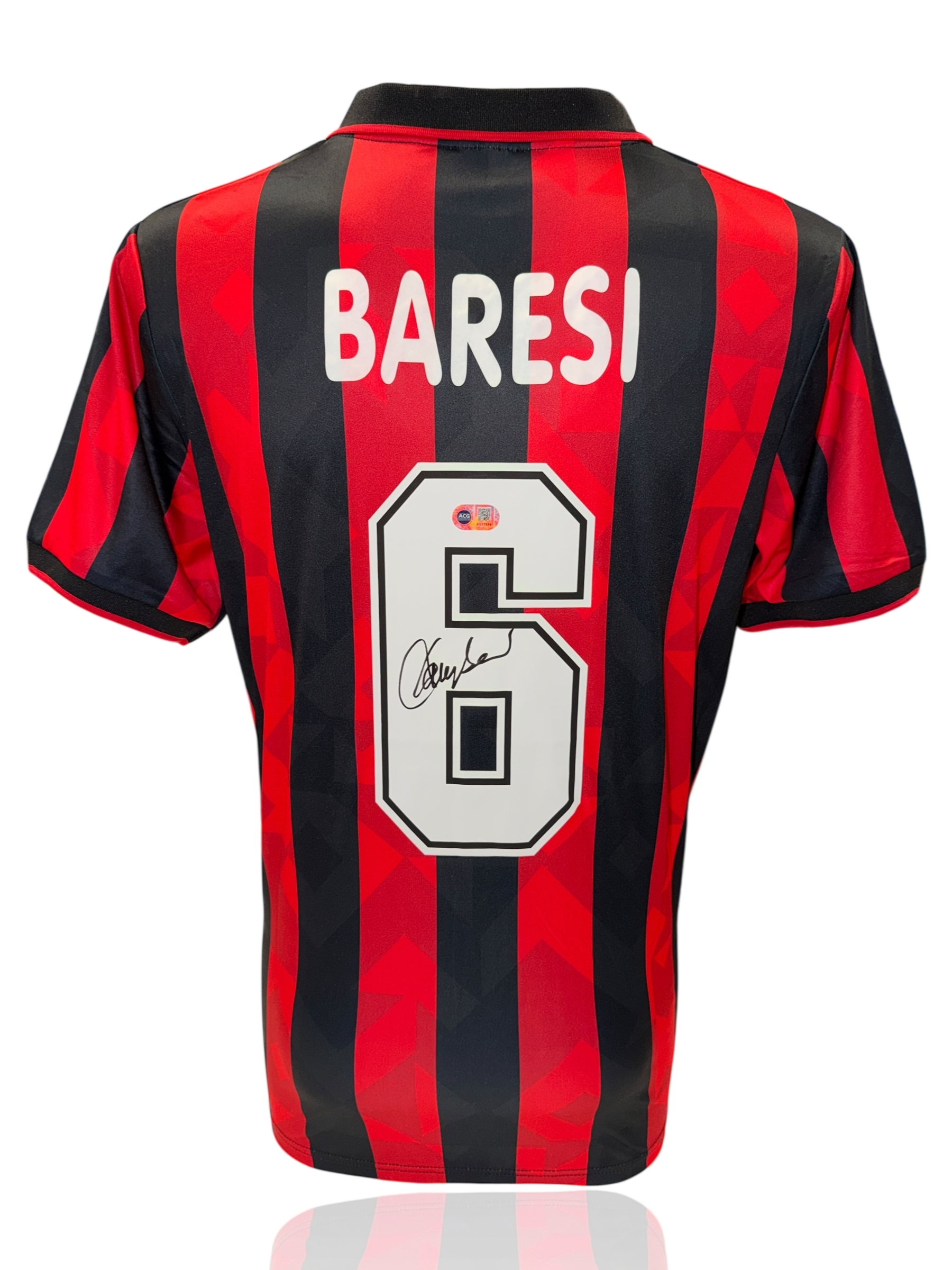 FRANCO BARESI SIGNED AC MILAN 1993/95 HOME SHIRT (ACG CERT AG17698)
