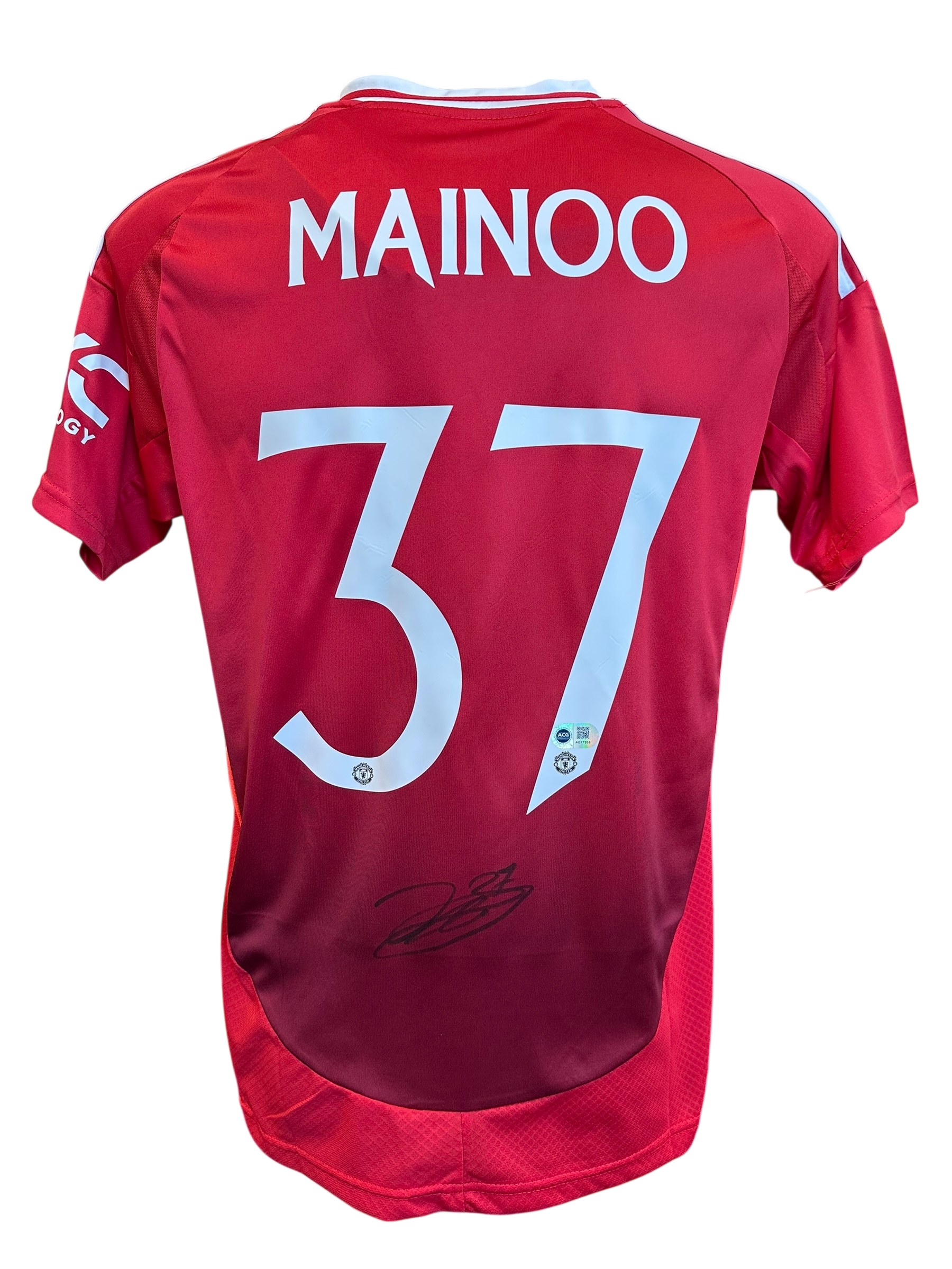 KOBBIE MAINOO SIGNED 2024/25 MANCHESTER UTD HOME SHIRT (ACG CERT AG17205)