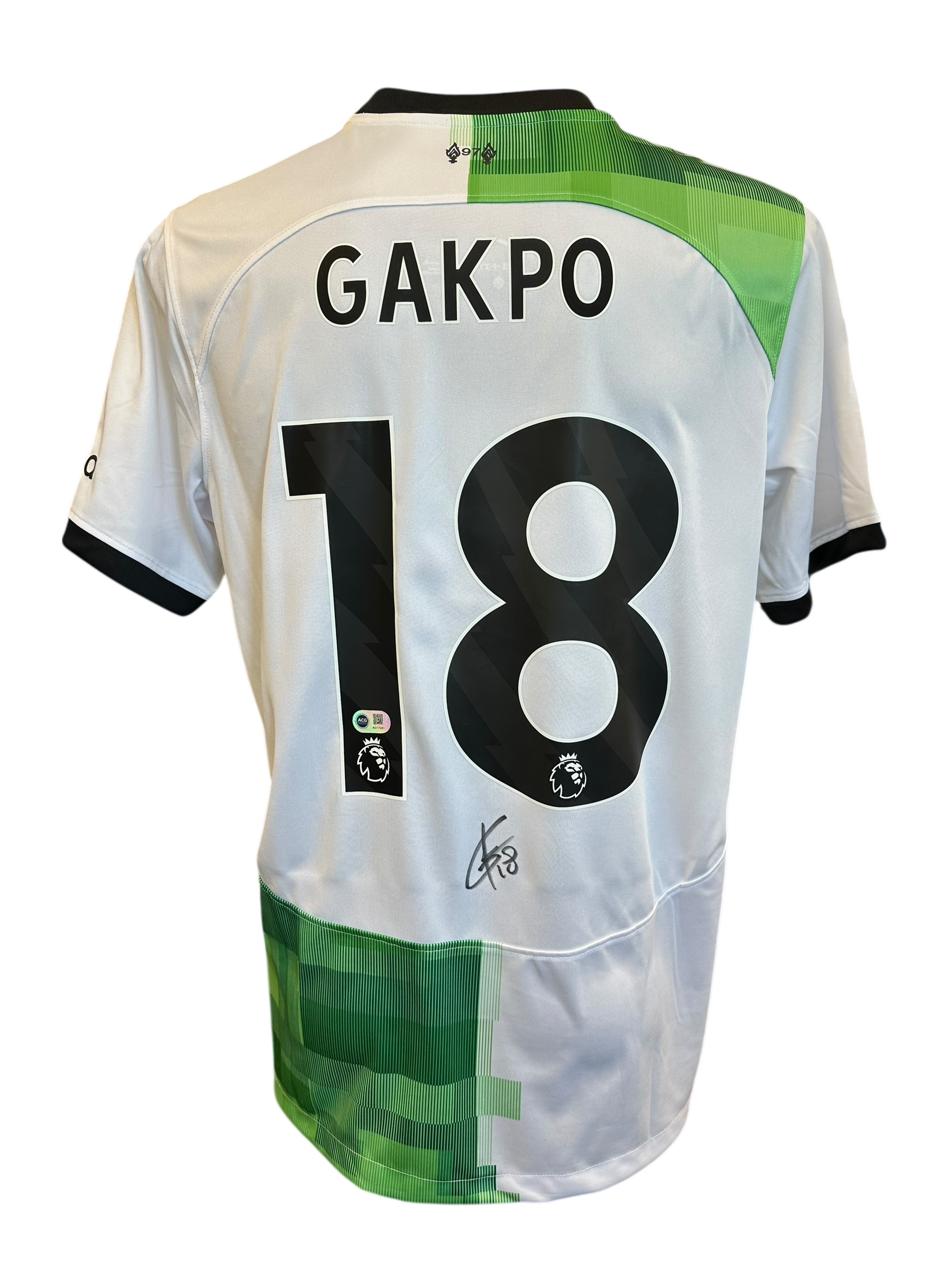 CODY GAKPO SIGNED 2023/24 LIVERPOOL FC AWAY SHIRT (ACG CERT AG17201)