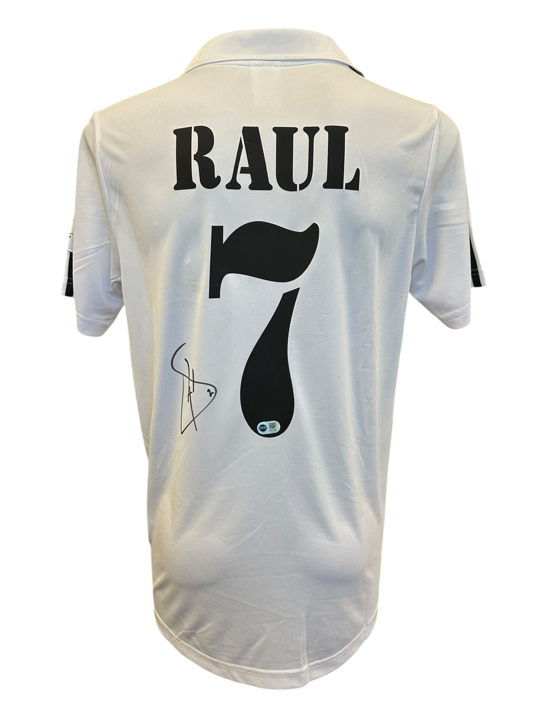 RAUL GONZALEZ SIGNED 2001/02 REAL MADRID SHIRT SPAIN LEGEND (ACG CERT AG17249)
