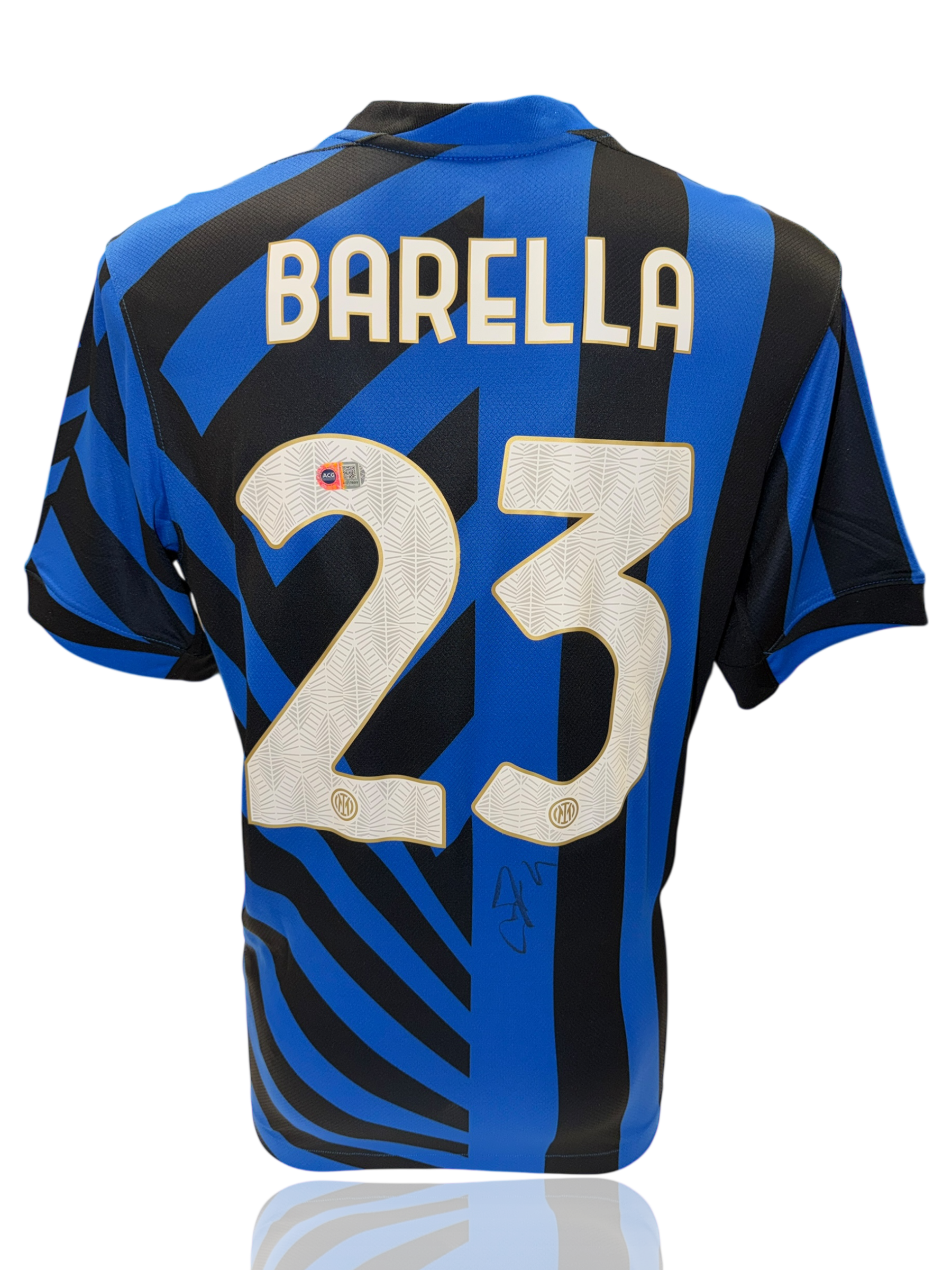 NICOLO BARELLA SIGNED 2024/25 INTER MILAN HOME SHIRT BARELLA 23 (ACG CERT AG17599)