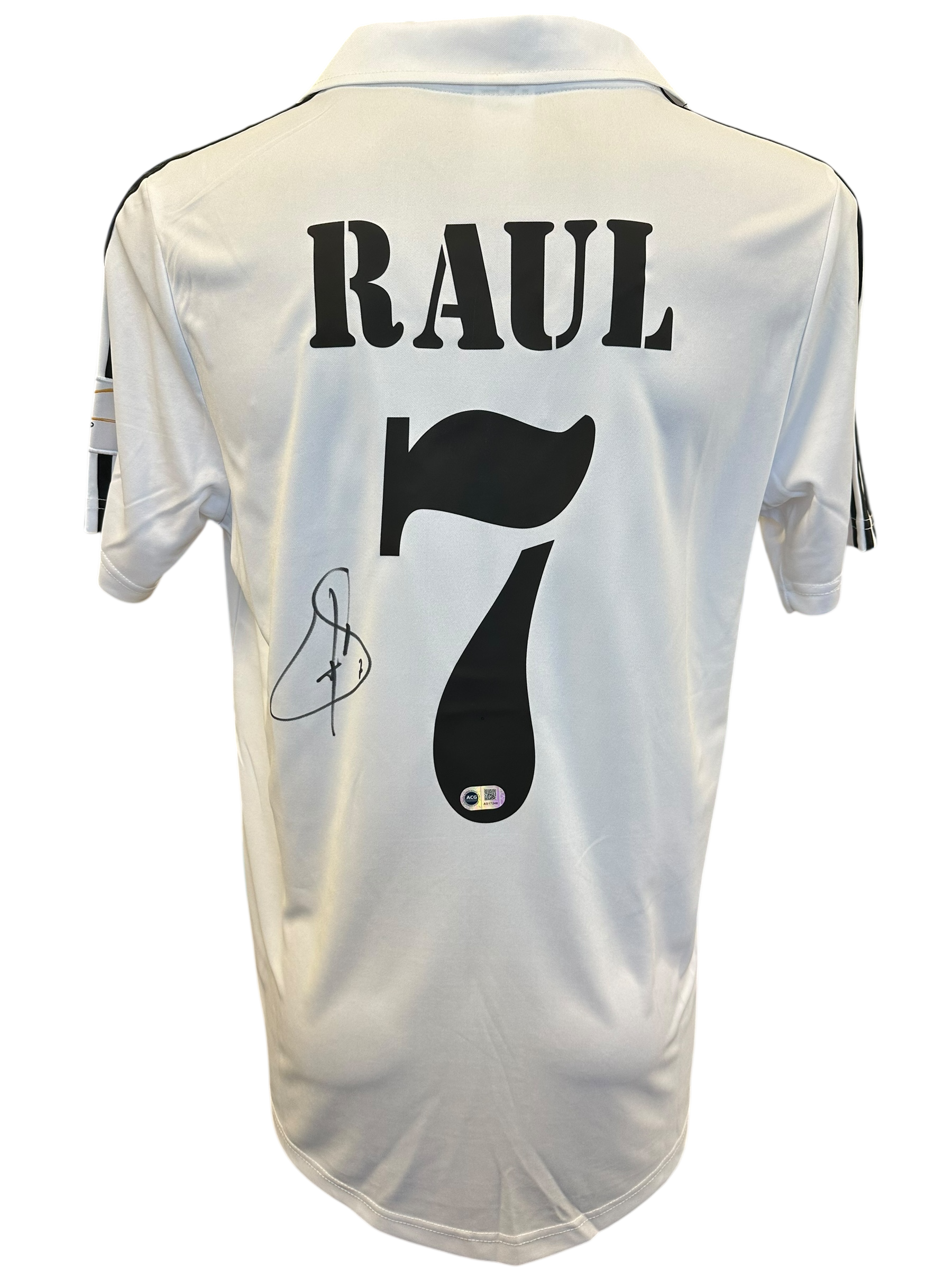 RAUL GONZALEZ SIGNED 2001/02 REAL MADRID SHIRT SPAIN LEGEND (ACG CERT AG17248)