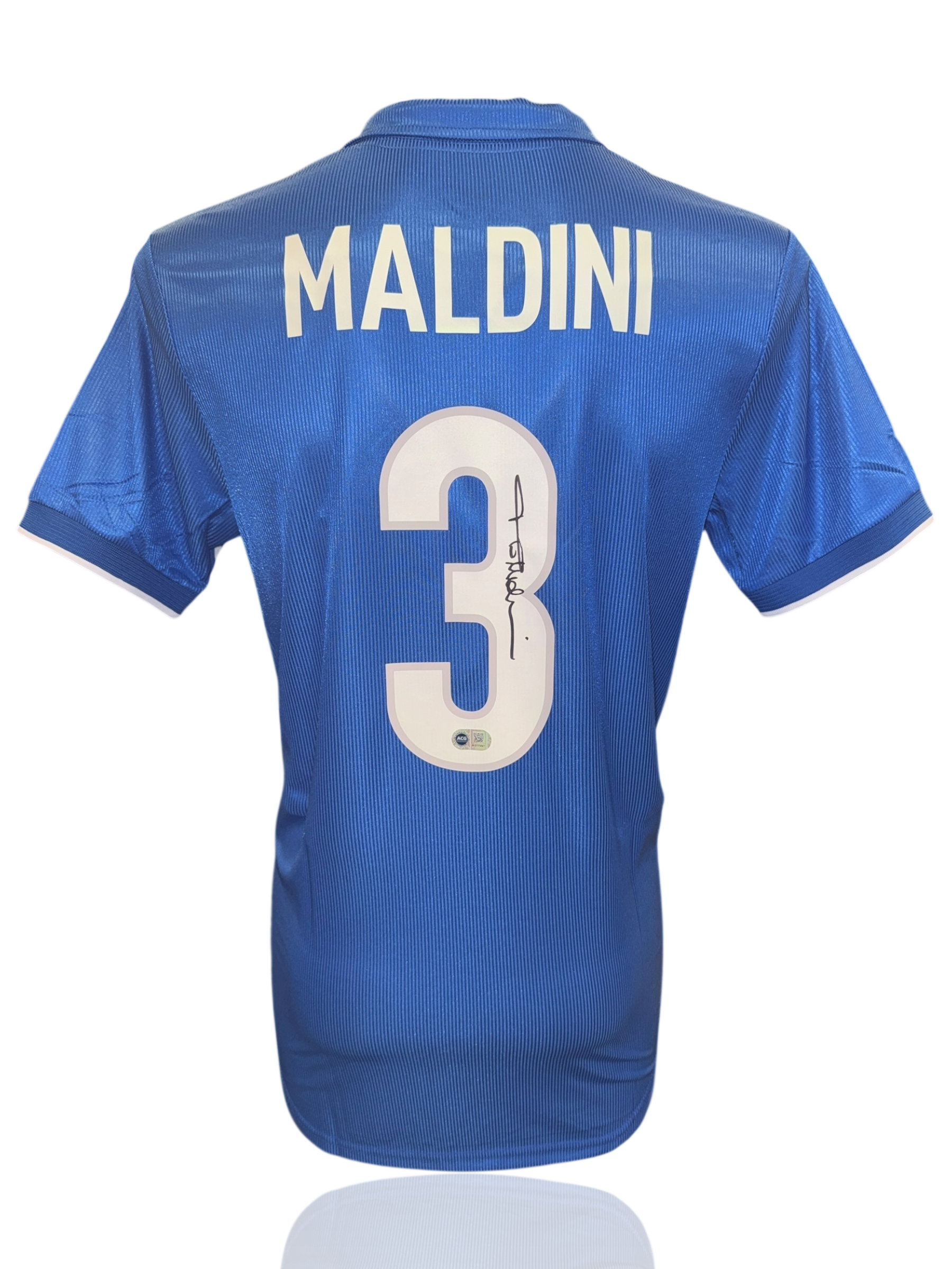 PAOLO MALDINI SIGNED ITALY WORLD CUP 1998 HOME SHIRT (ACG CERT AG17397)