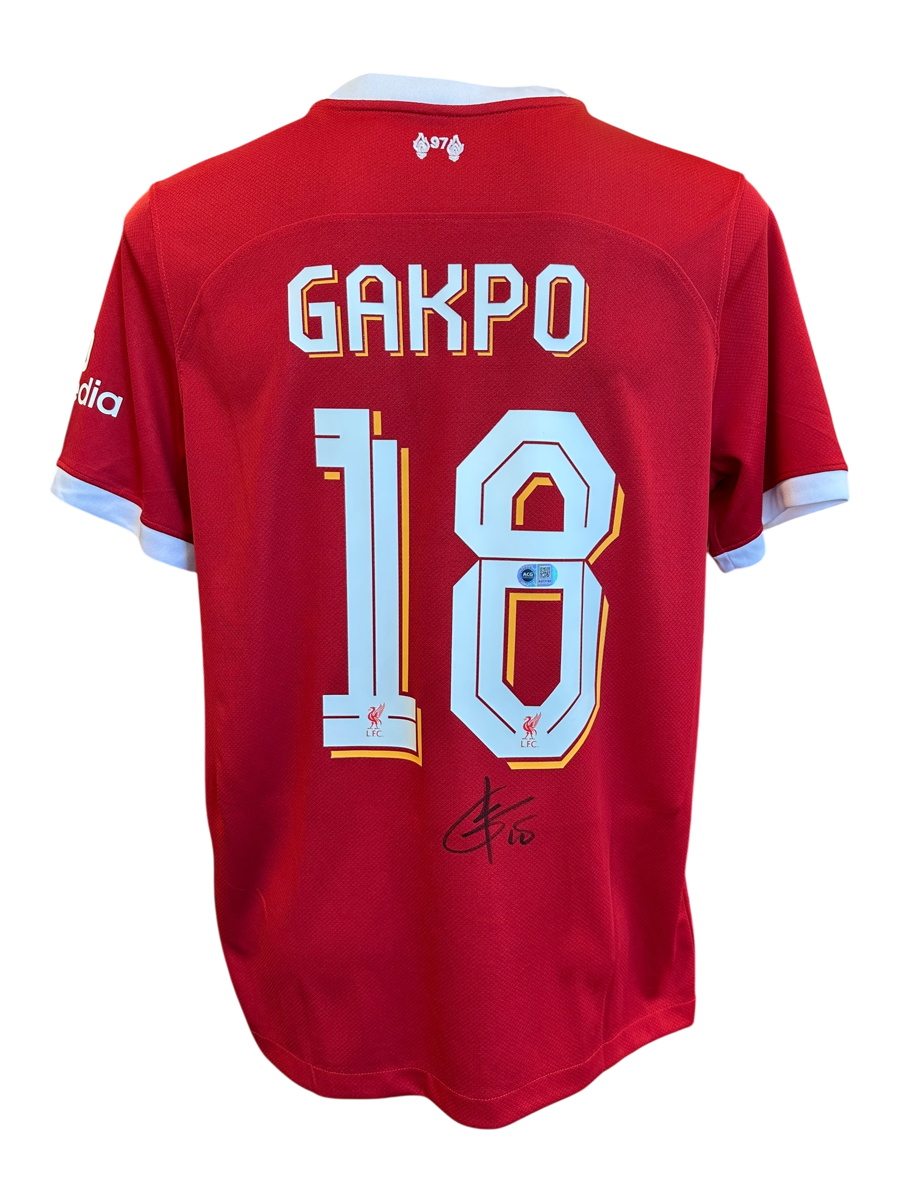 CODY GAKPO SIGNED 2023/24 LIVERPOOL FC HOME SHIRT (ACG CERT AG17182)