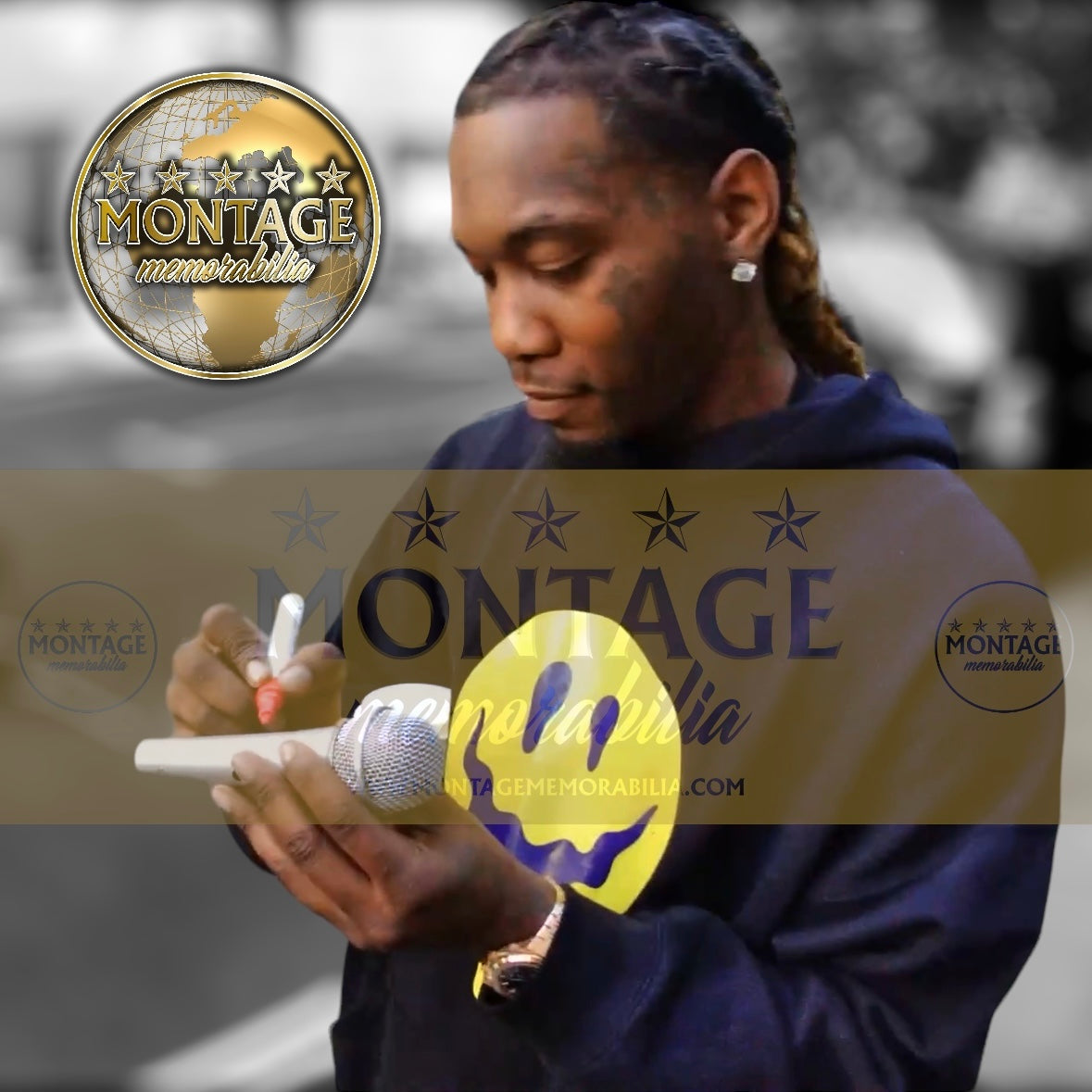 OFFSET THE MIGOS CULTURE SIGNED MICROPHONE US RAP STAR (AFTAL COA)