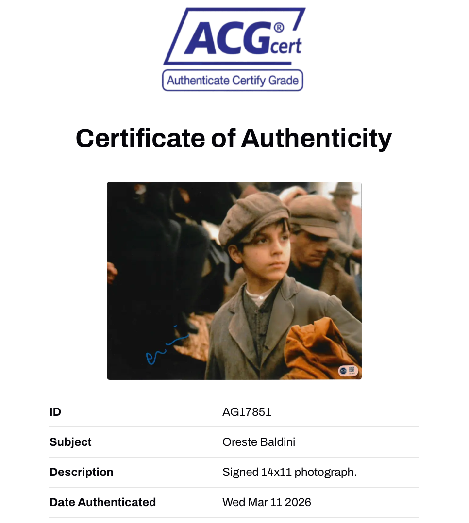 ORESTE BALDINI SIGNED THE GODFATHER 2 VITO ANDOLINI 14x11 PHOTO (ACG CERT AG17851)