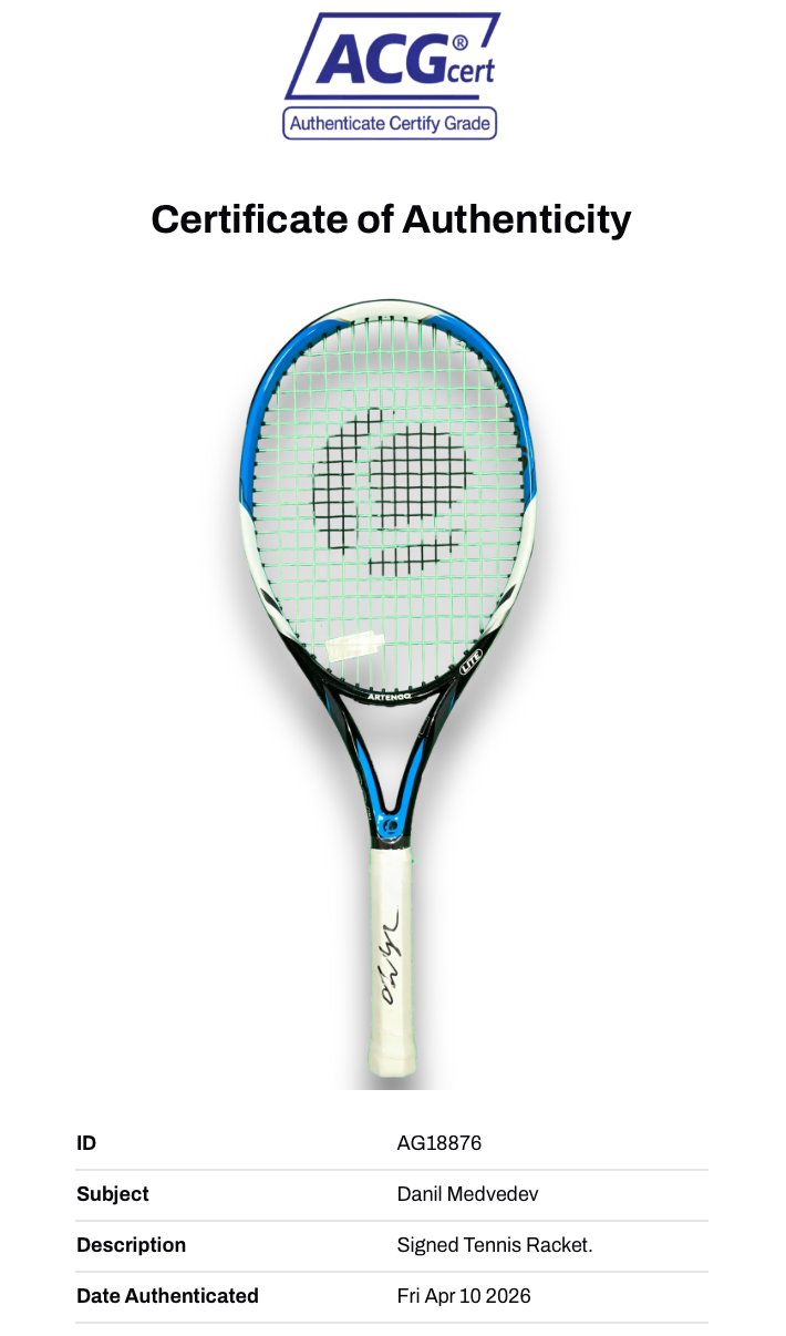 DANIL MEDVEDEV SIGNED ARTENGO LITE TENNIS RACKET (ACG CERT AG18876)