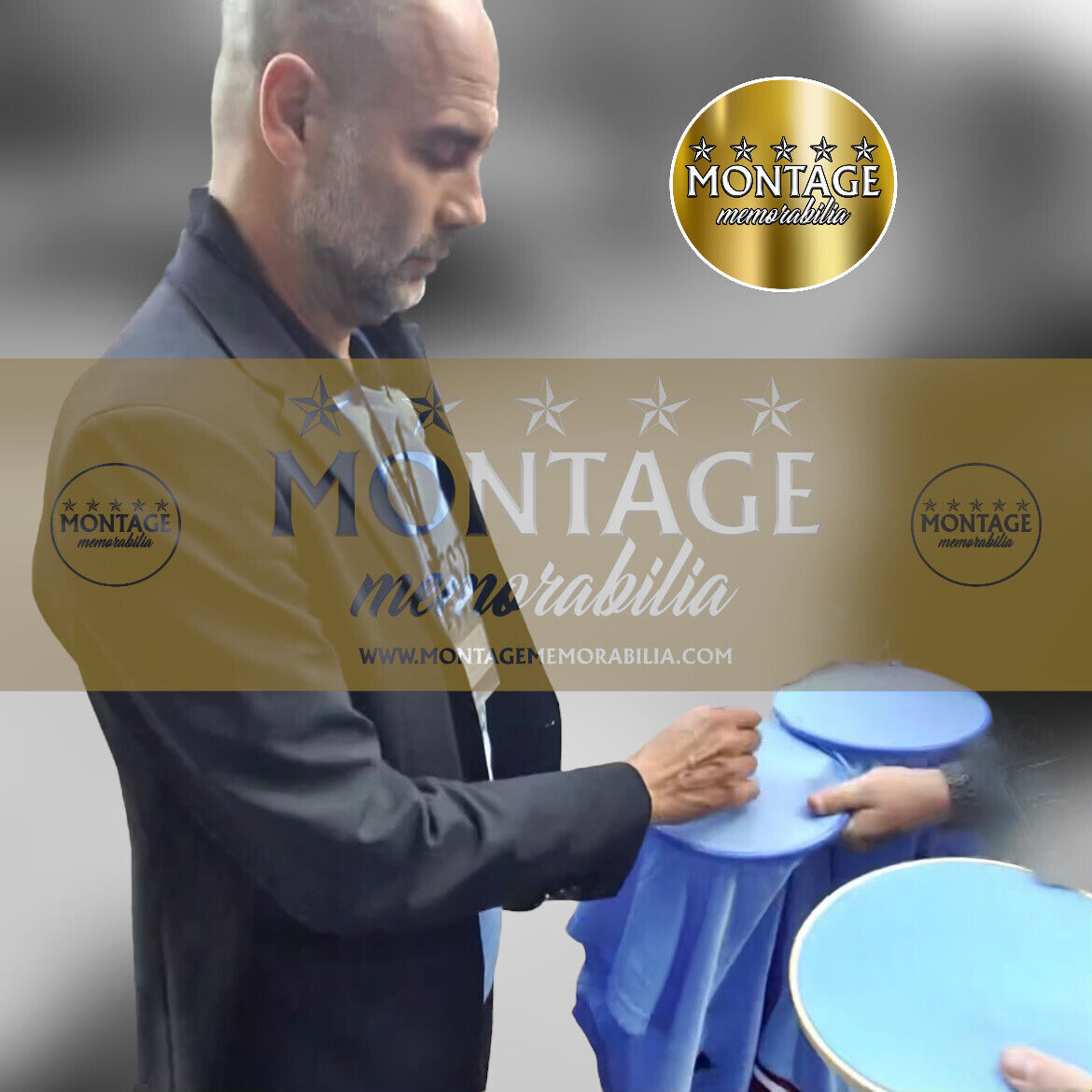 PEP GUARDIOLA SIGNED MAN CITY CHAMPIONS OF EUROPE SHIRT (ACG CERT AG17221)