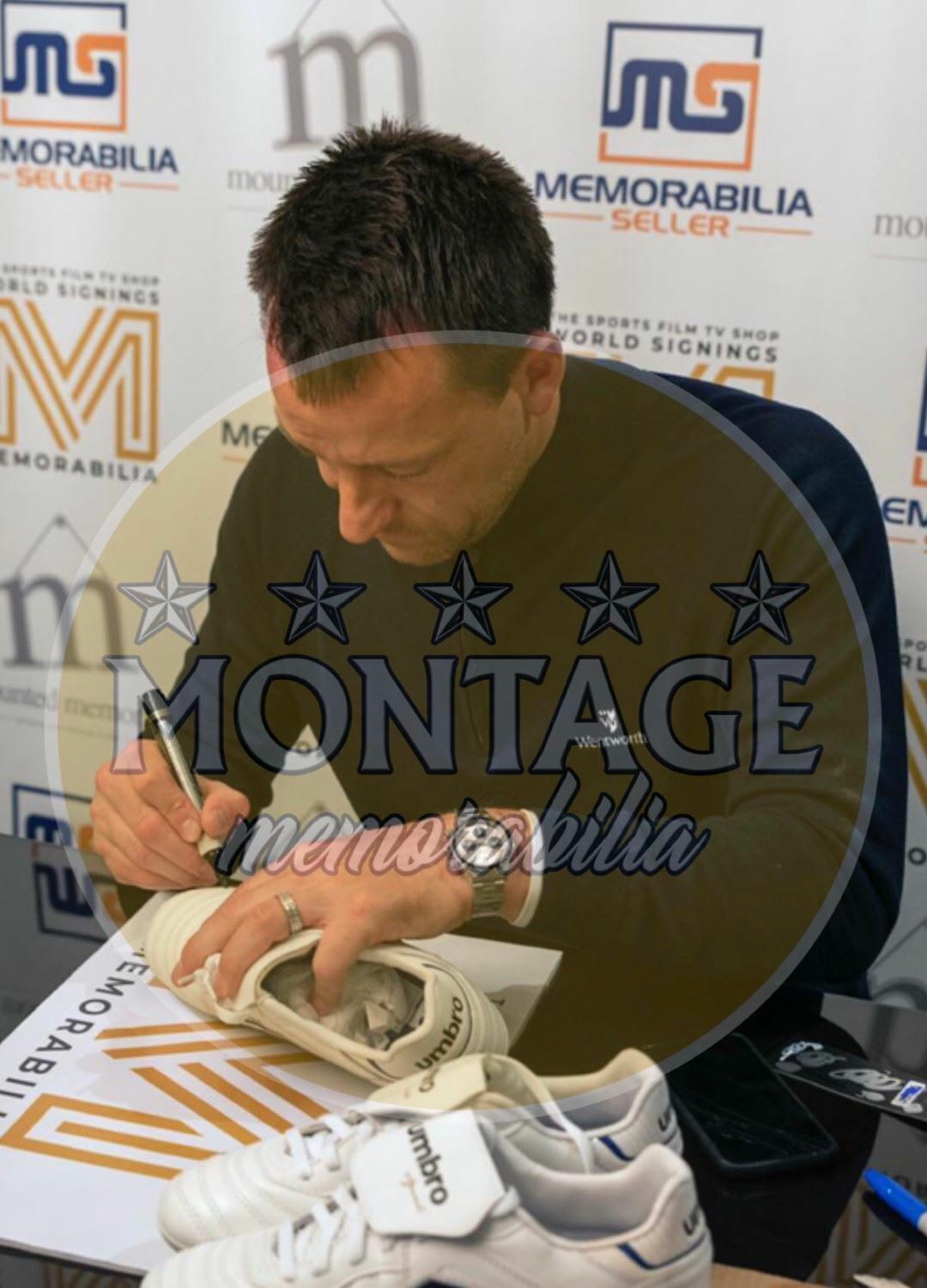 JOHN TERRY SIGNED WHITE UMBRO SPECIALI CHELSEA FOOTBALL BOOT R (AFTAL COA)