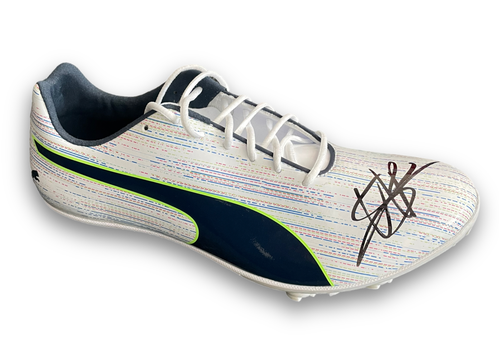 USAIN BOLT SIGNED RIGHT PUMA RUNNING WHITE SPIKE BOOT (AFTAL COA)