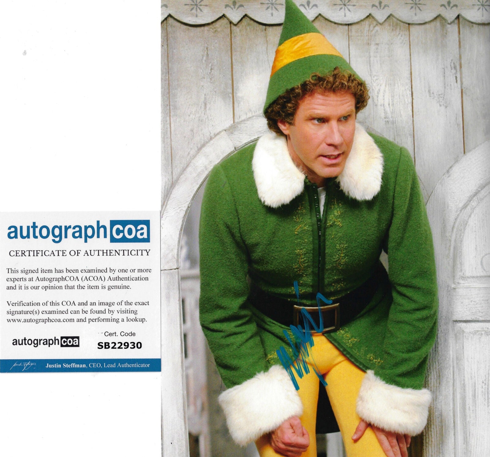 WILL FERRELL SIGNED ELF BUDDY SIGNED 12x8 PHOTO AFTAL (ACOA RACC COA)