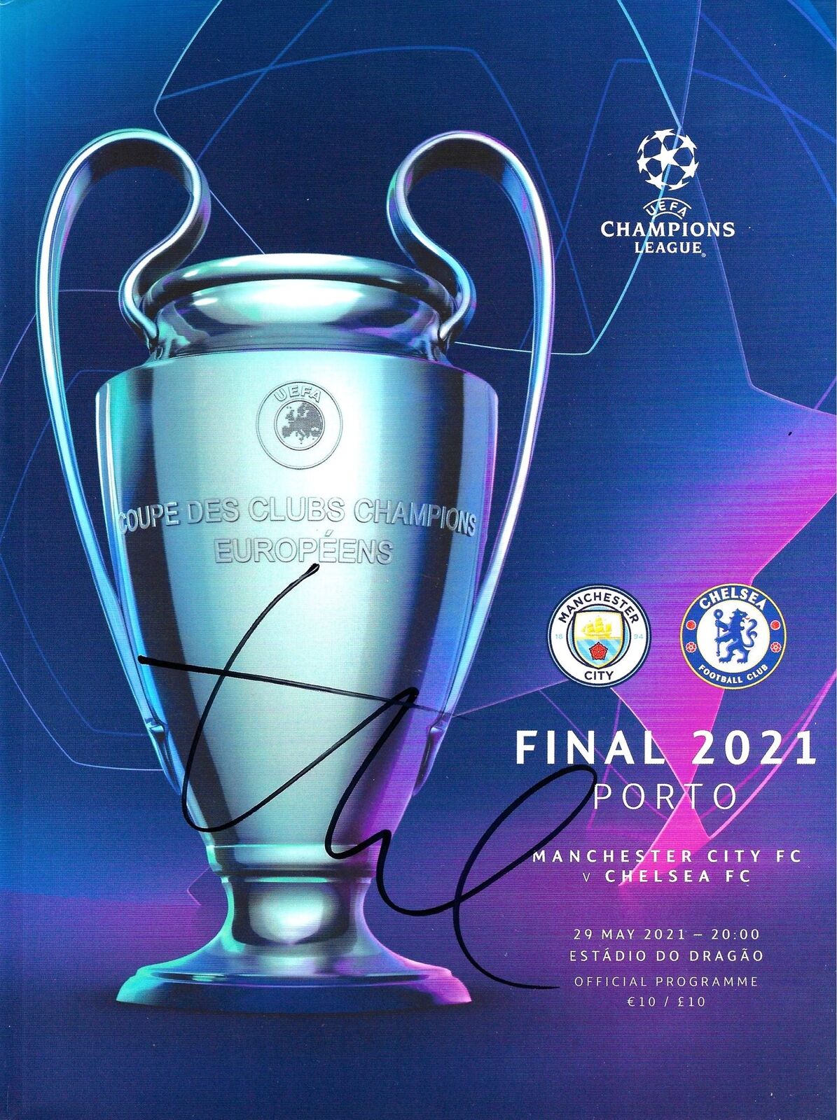 THOMAS TUCHEL SIGNED CHELSEA 2021 UEFA CHAMPIONS LEAGUE FINAL PROGRAMME 3 (AFTAL COA)