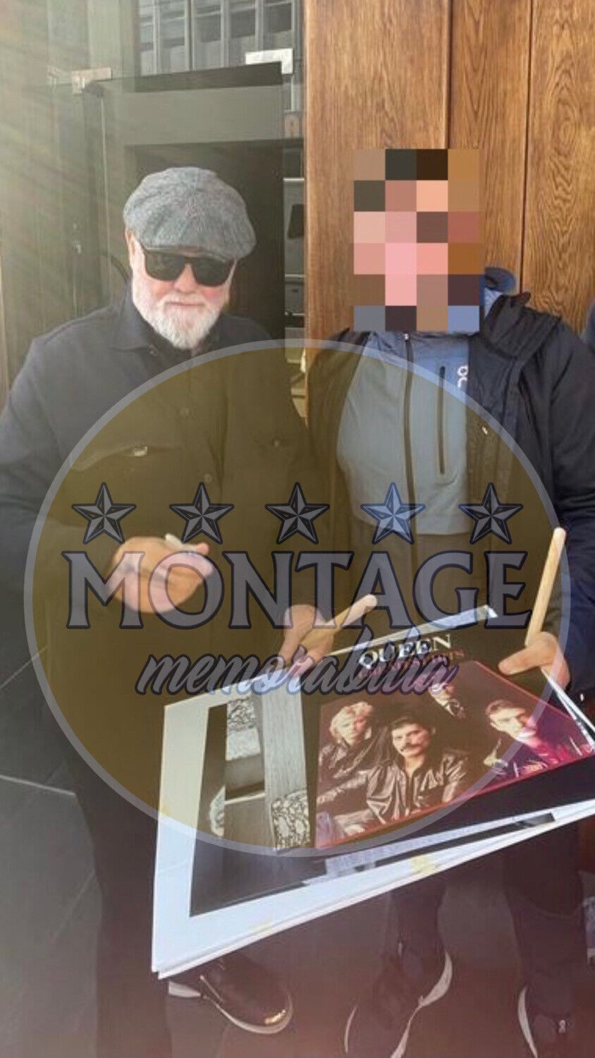 ROGER TAYLOR SIGNED 12X12 PHOTOGRAPH QUEEN GREATEST HITS COVER (ACOA RACC COA)