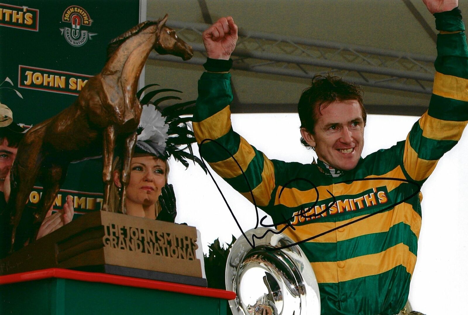 TONY AP MCCOY SIGNED GRAND NATIONAL DONT PUSH IT WINNER 12X8 PHOTO 5 (AFTAL COA)