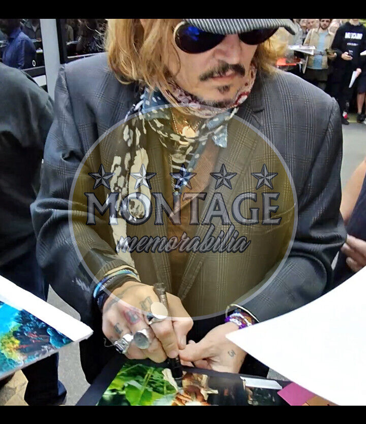 JOHNNY DEPP SIGNED GEORGE JUNG BLOW 12X8 PHOTO (ACG CERT AG18808)