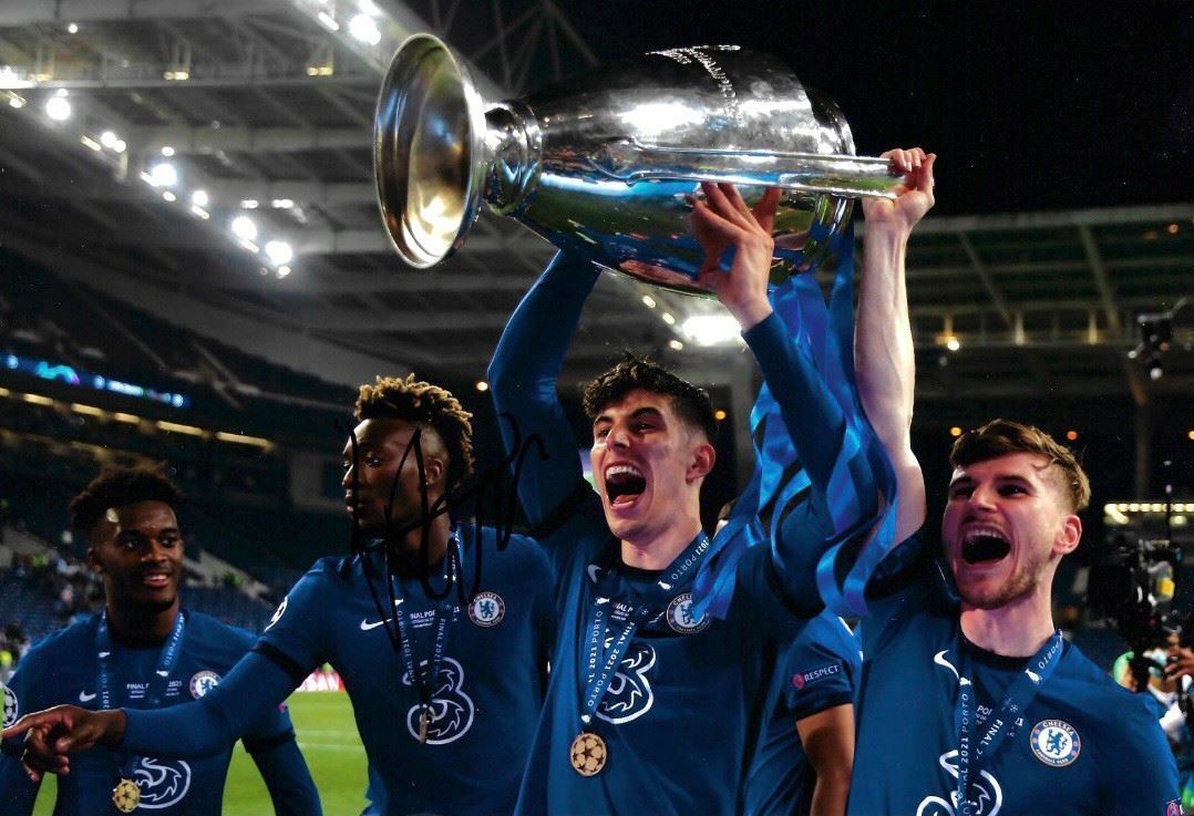 KAI HAVERTZ SIGNED 12X8 CHELSEA FC CHAMPIONS LEAGUE WINNERS PHOTO 5 (AFTAL COA)