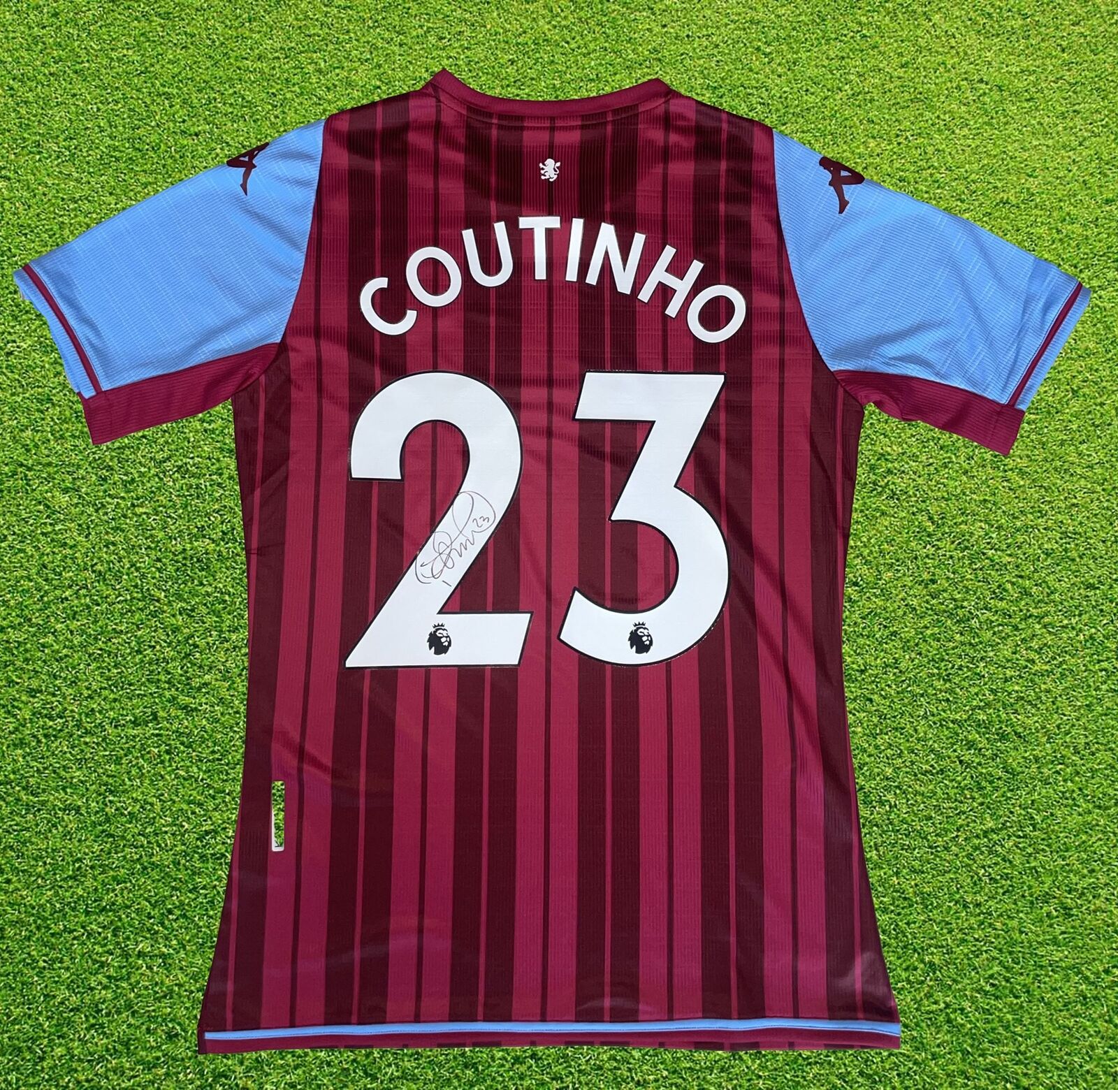 PHILIPPE COUTINHO SIGNED ASTON VILLA 2021/22 HOME SHIRT (AFTAL COA)