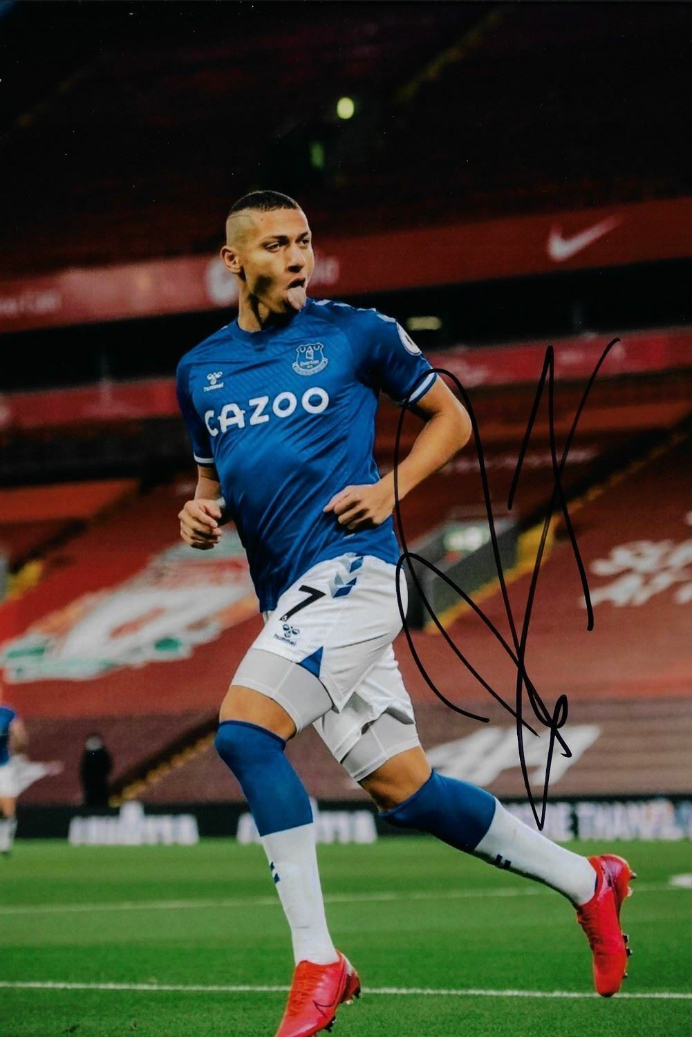 RICHARLISON SIGNED EVERTON FC 12X8 ANFIELD MERSEYSIDE DERBY PHOTO 3 (AFTAL COA)