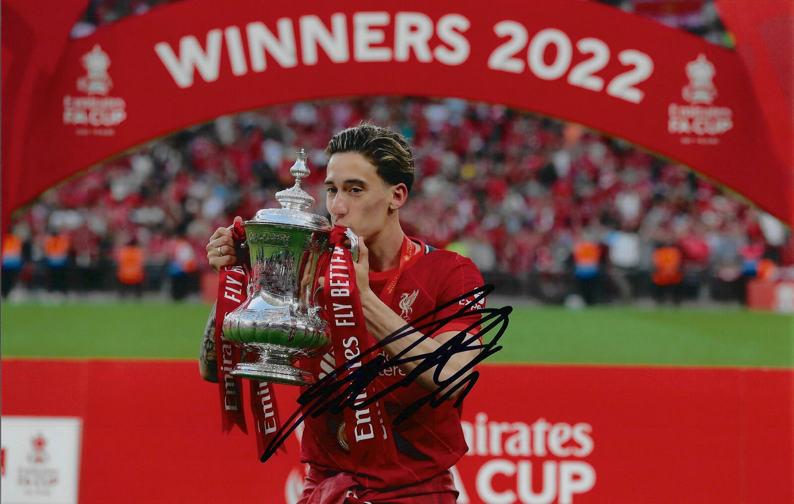 KOSTAS TSIMIKAS SIGNED LIVERPOOL FC FA CUP WINNER 12x8 PHOTO 5 (AFTAL COA)