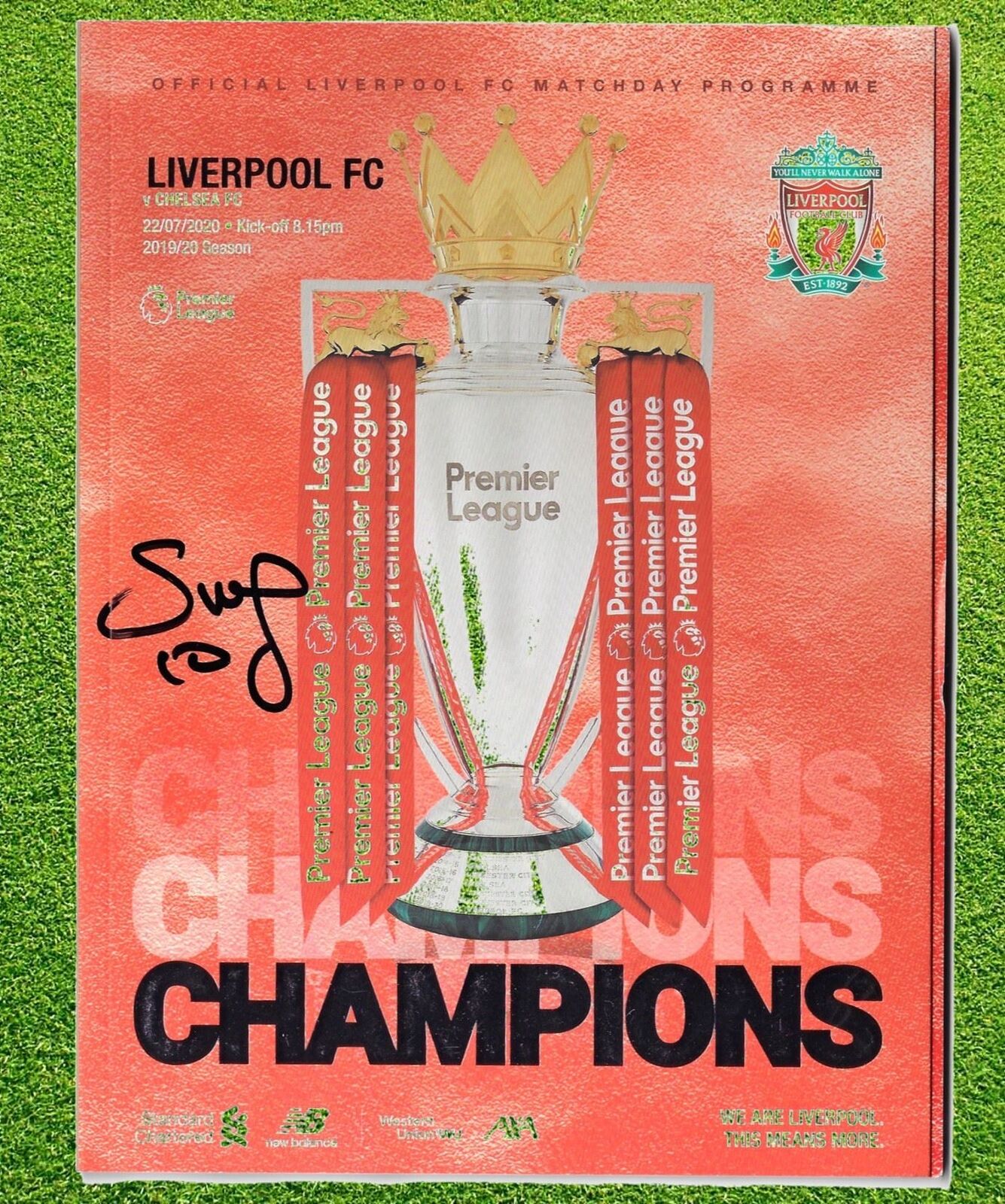 SADIO MANE LFC V CHELSEA CHAMPIONS 2019/20 SIGNED PROGRAMME (AFTAL COA)