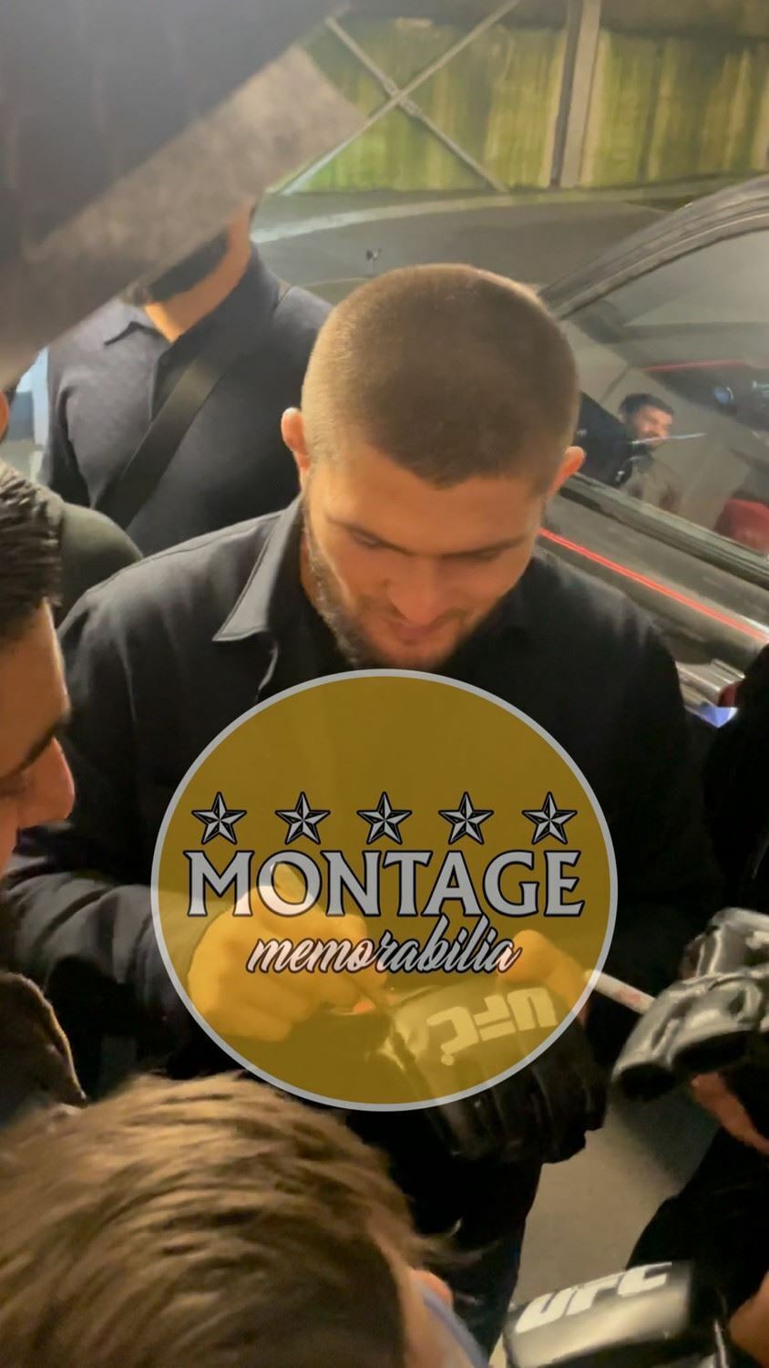 KHABIB NURMAGOMEDOV SIGNED UFC 14x11 CHAMPION PHOTOGRAPH (AFTAL COA)