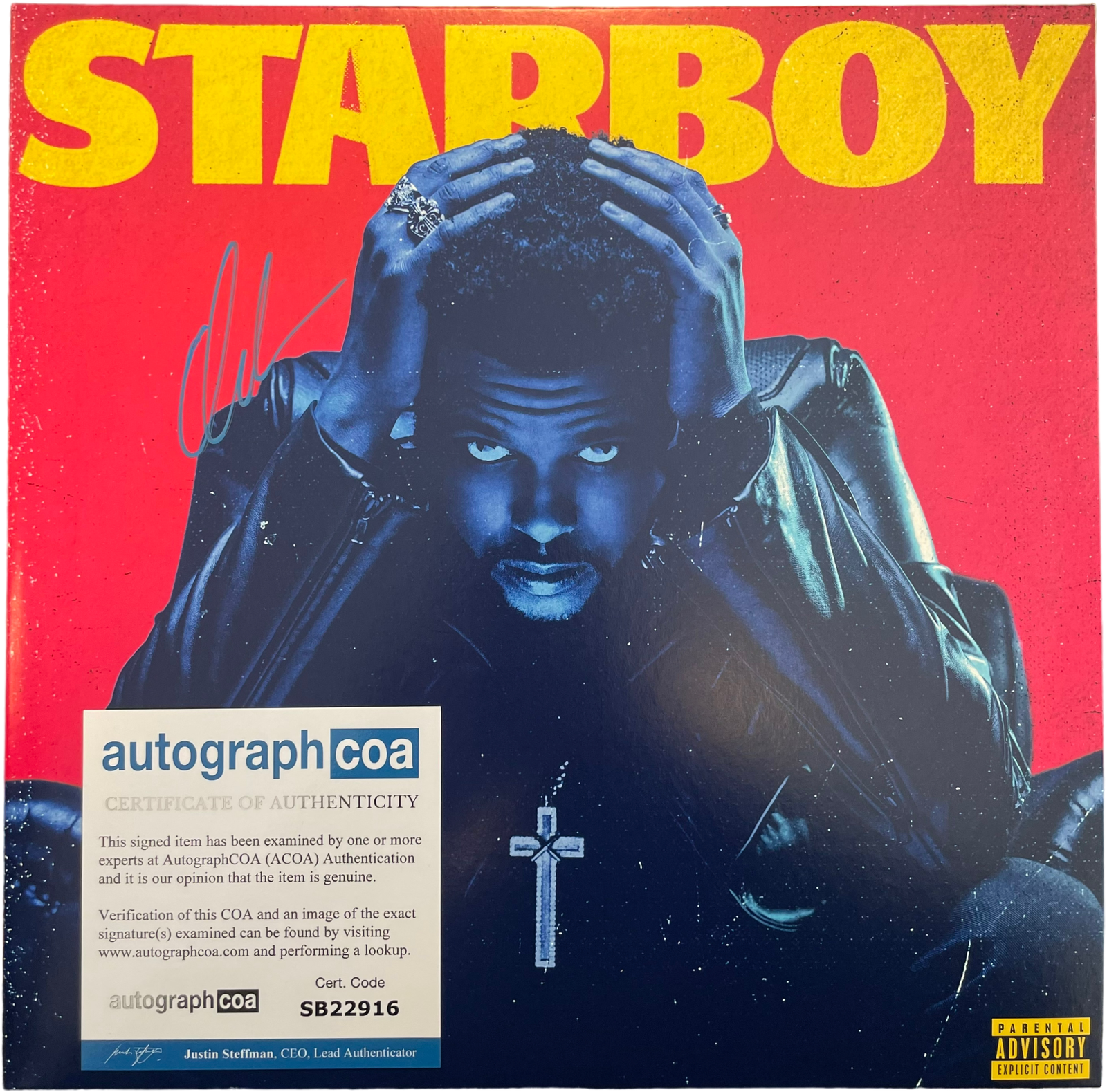 THE WEEKND SIGNED STARBOY LP VINYL ALBUM (ACOA RACC COA)