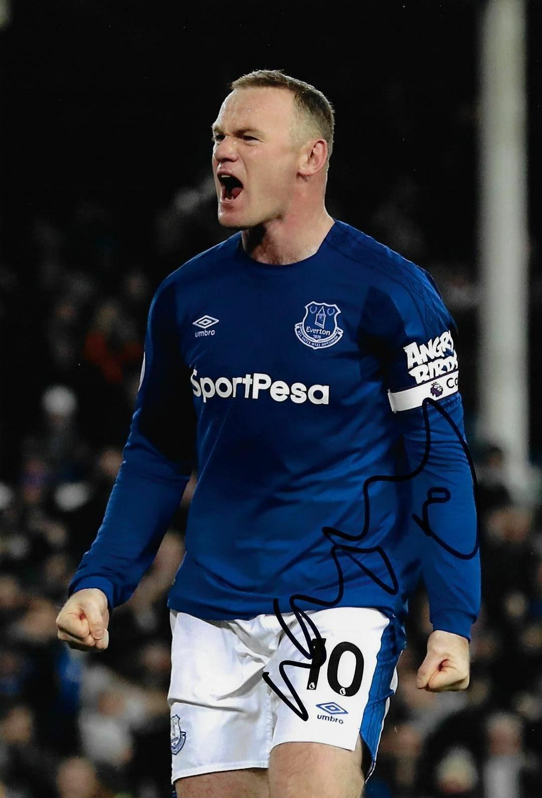 WAYNE ROONEY SIGNED EVERTON FC 12x8 PHOTOGRAPH (AFTAL COA)