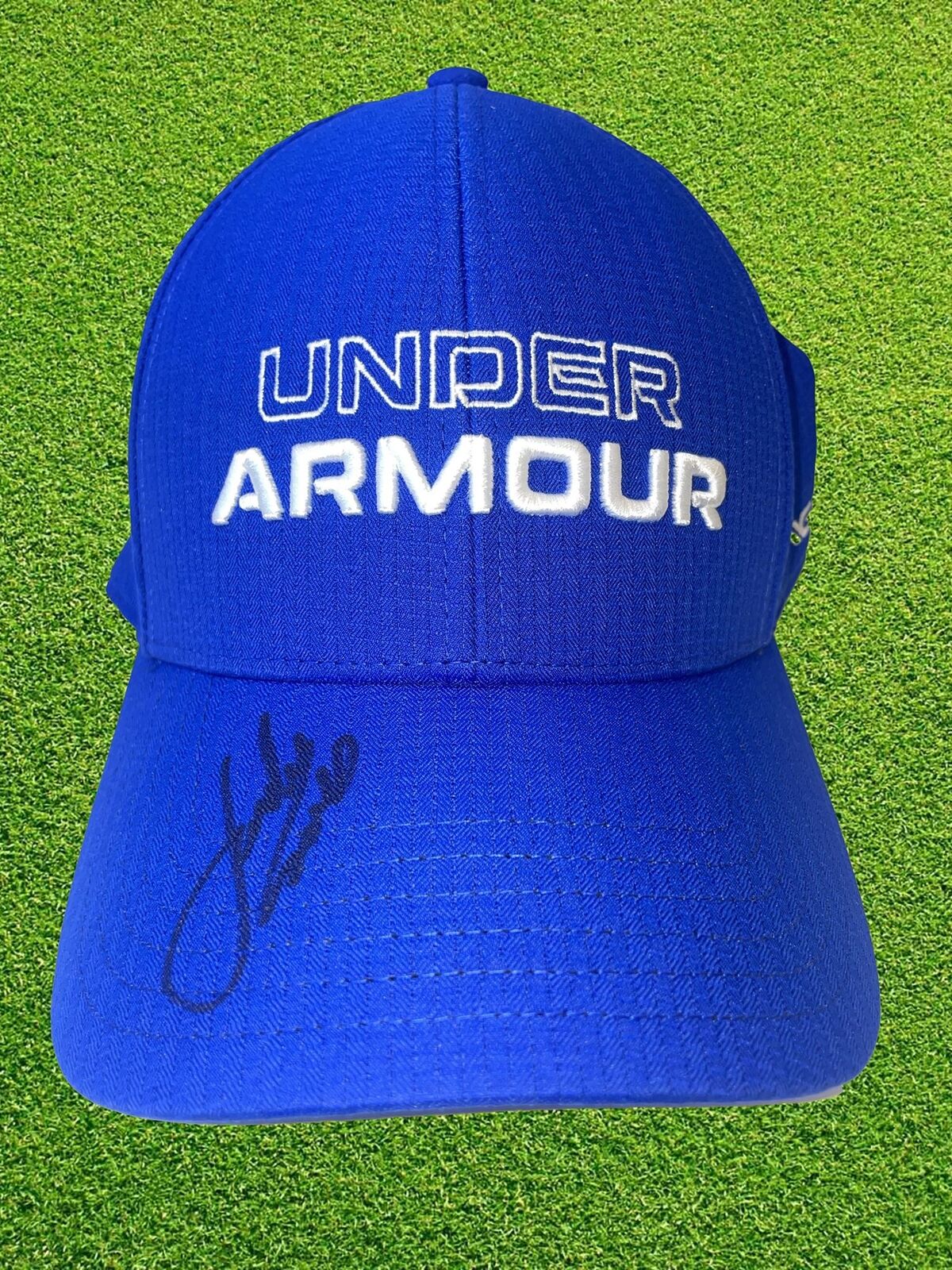 JORDAN SPIETH SIGNED UNDER ARMOUR GOLF OFFICIAL BLUE CAP (AFTAL COA)