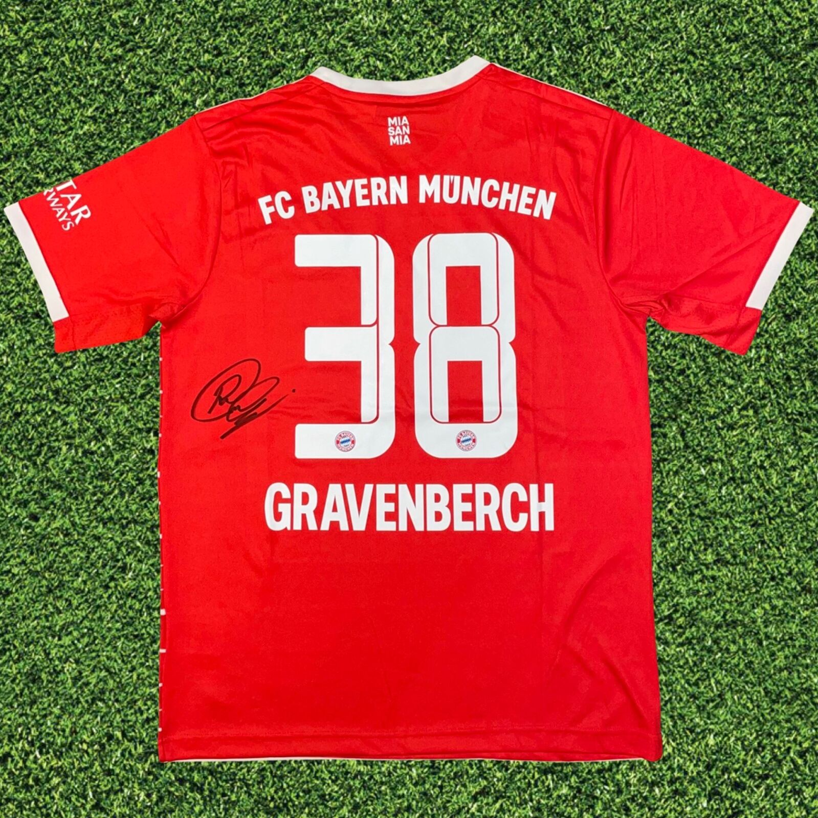 RYAN GRAVENBERCH SIGNED FC BAYERN MUNCHEN 2022/23 HOME SHIRT 2 (AFTAL COA)
