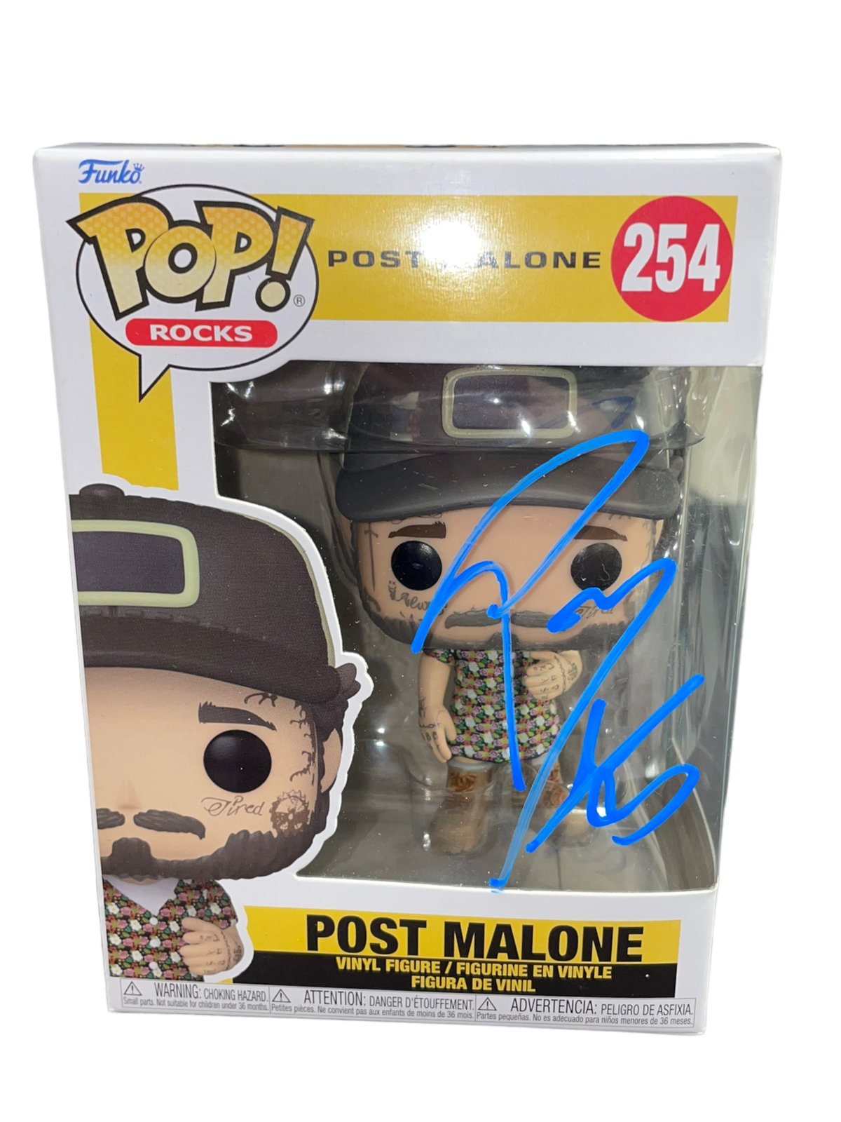 POST MALONE SIGNED FUNKOPOP! #254 POPROCKS HOLLYWOODS BLEEDING (AFTAL COA)