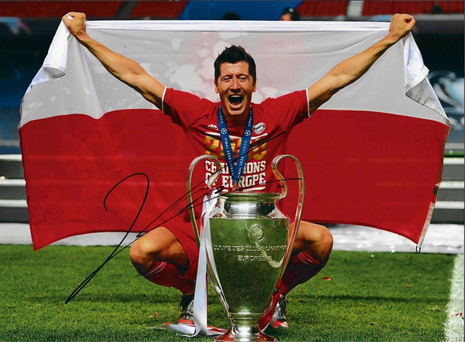 ROBERT LEWANDOWSKI SIGNED FC BAYERN MUNCHEN 16x12 A3 PHOTO 6 (AFTAL COA)