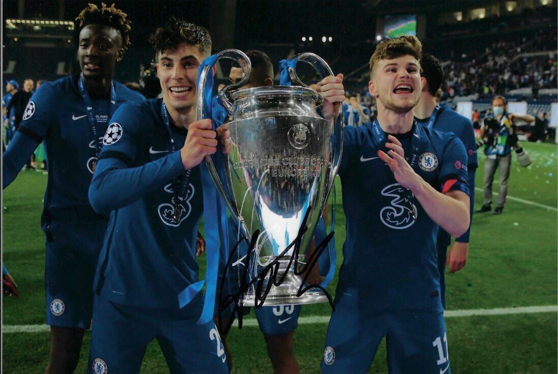 KAI HAVERTZ SIGNED 12X8 CHELSEA FC CHAMPIONS LEAGUE WINNERS PHOTO 3 (AFTAL COA)
